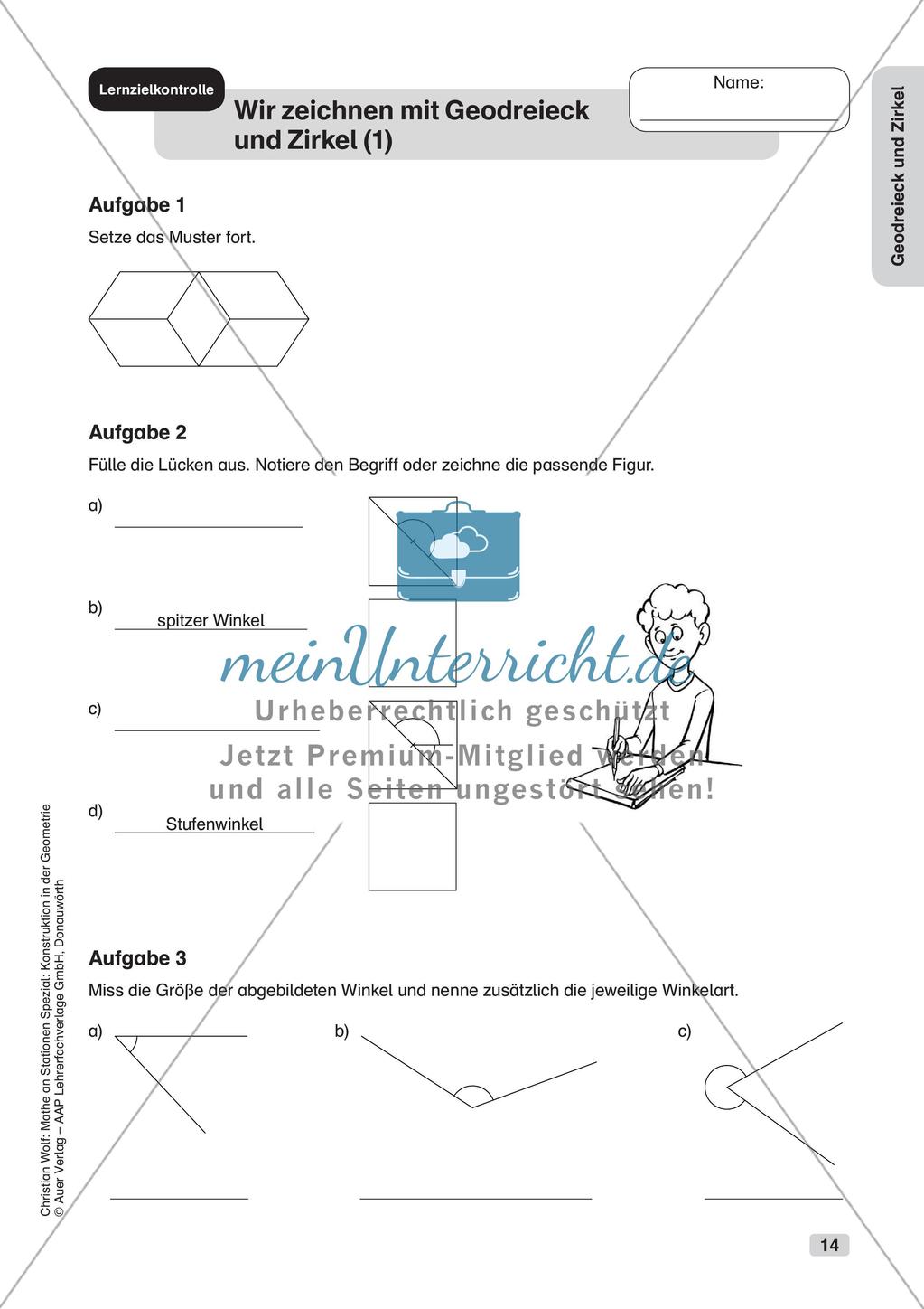 Geometrie an Stationen: Geodreieck und Zirkel Preview 16