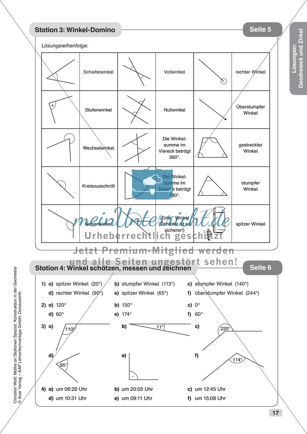 Geometrie an Stationen: Geodreieck und Zirkel Preview 19