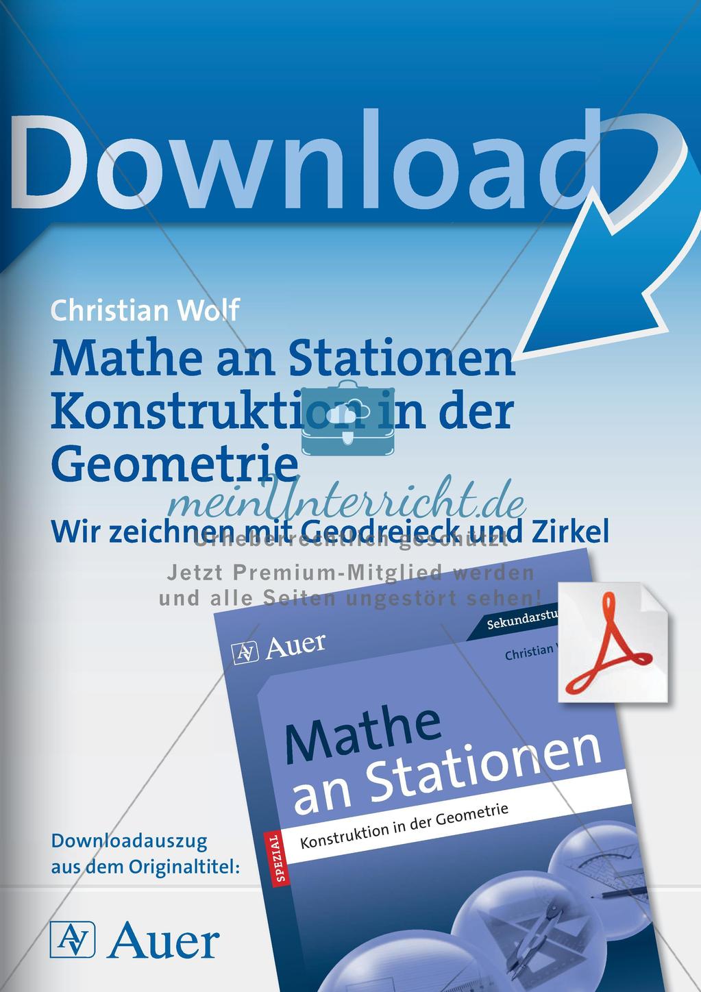 Geometrie an Stationen: Geodreieck und Zirkel Preview 1