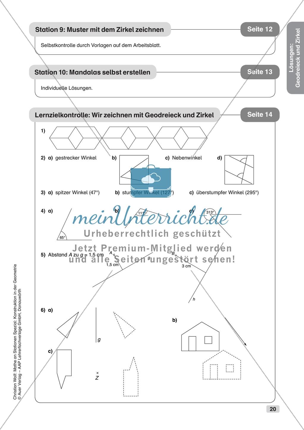 Geometrie an Stationen: Geodreieck und Zirkel Preview 22