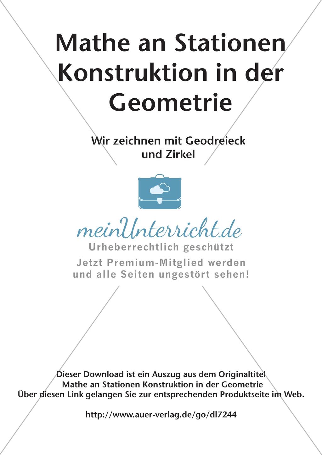 Geometrie an Stationen: Geodreieck und Zirkel Preview 2