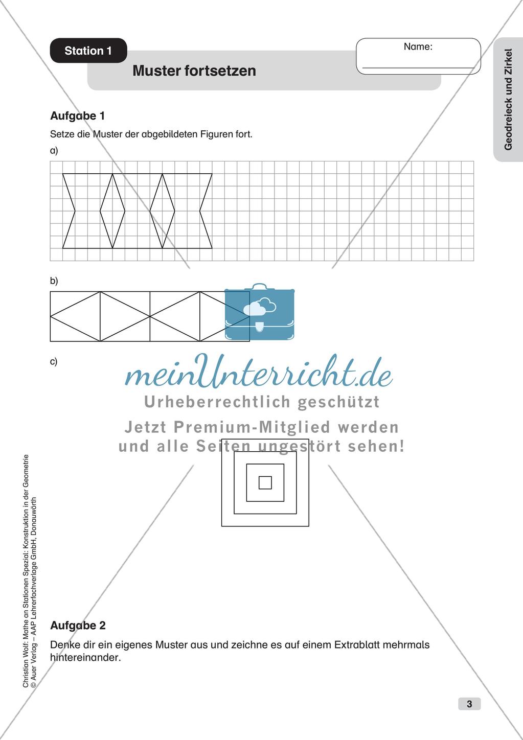 Geometrie an Stationen: Geodreieck und Zirkel Preview 5