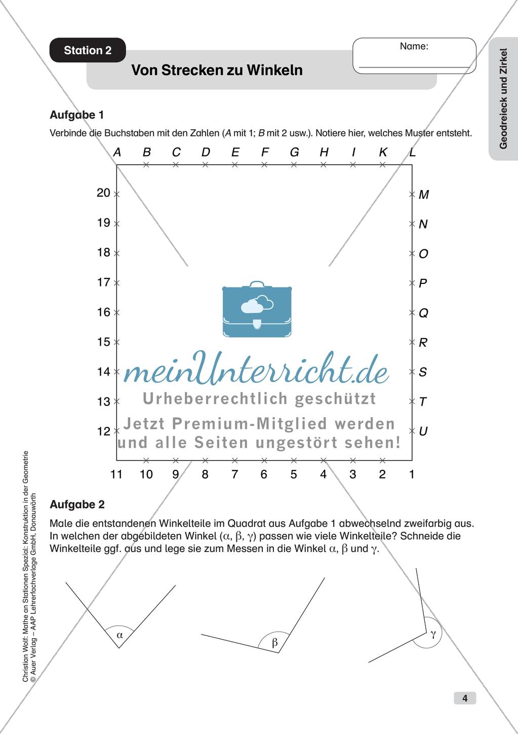 Geometrie an Stationen: Geodreieck und Zirkel Preview 6