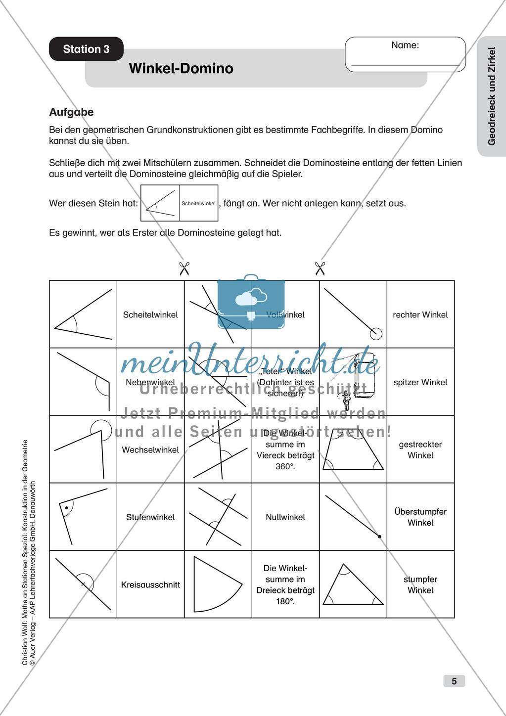 Geometrie an Stationen: Geodreieck und Zirkel Preview 7