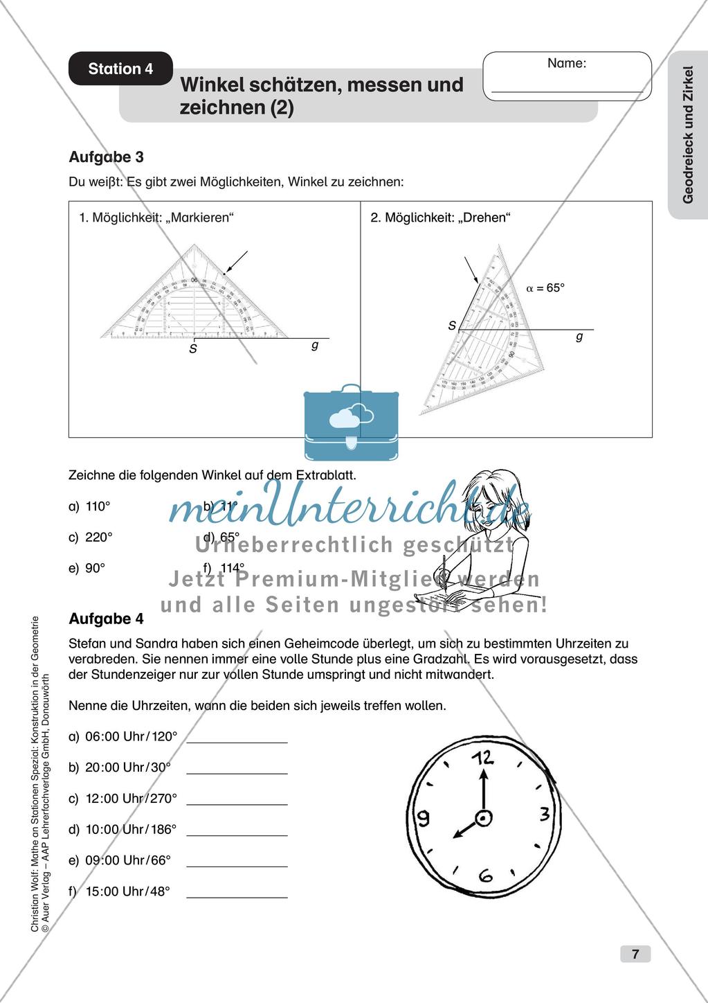 Geometrie an Stationen: Geodreieck und Zirkel Preview 9