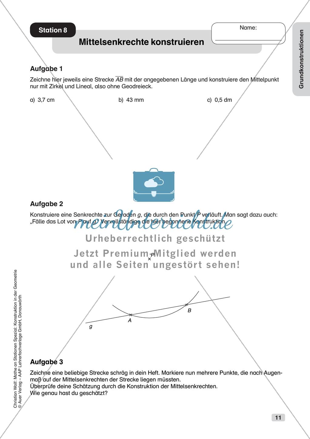 Geometrie an Stationen: Grundkonstruktionen Preview 13