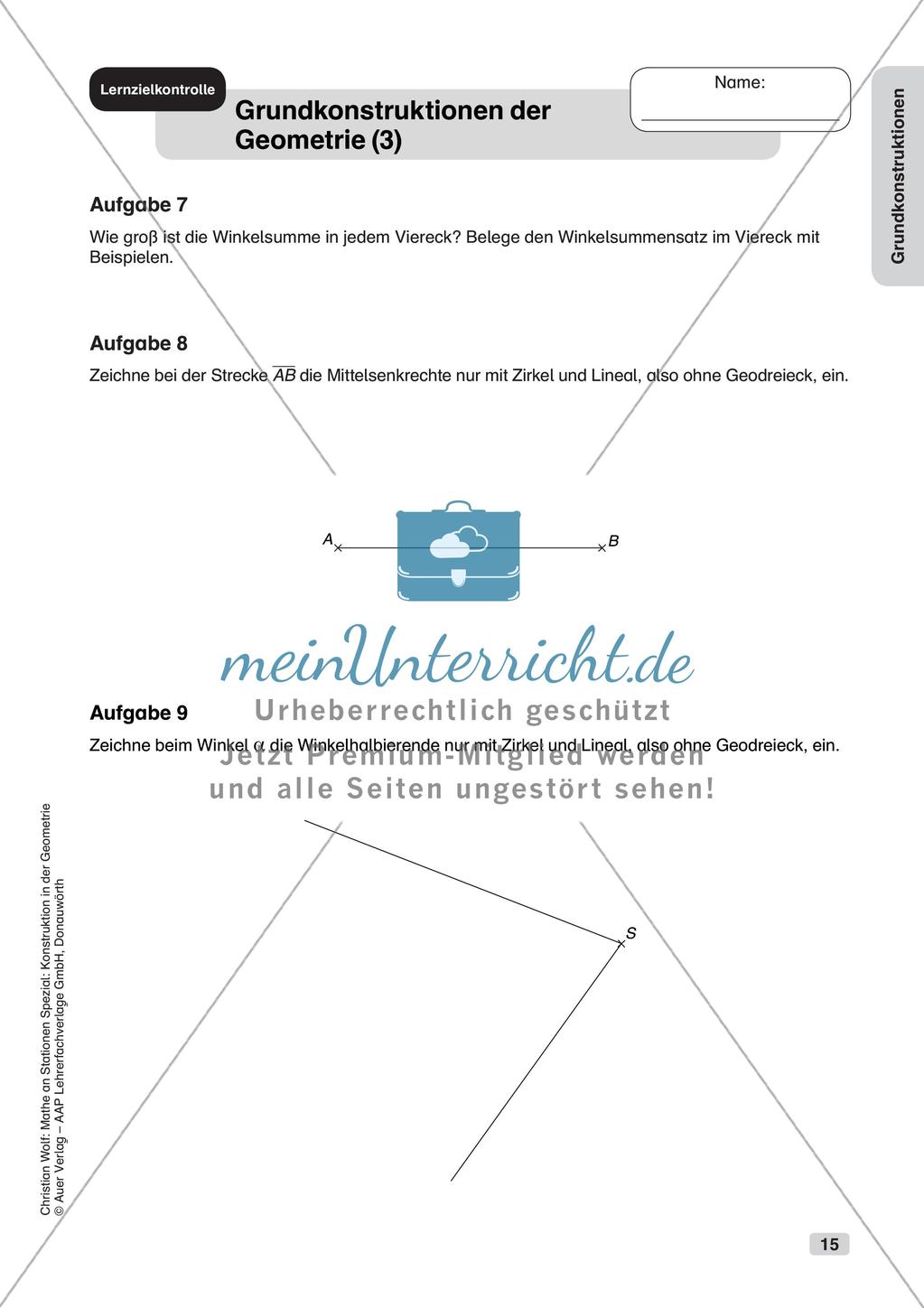 Geometrie an Stationen: Grundkonstruktionen Preview 17