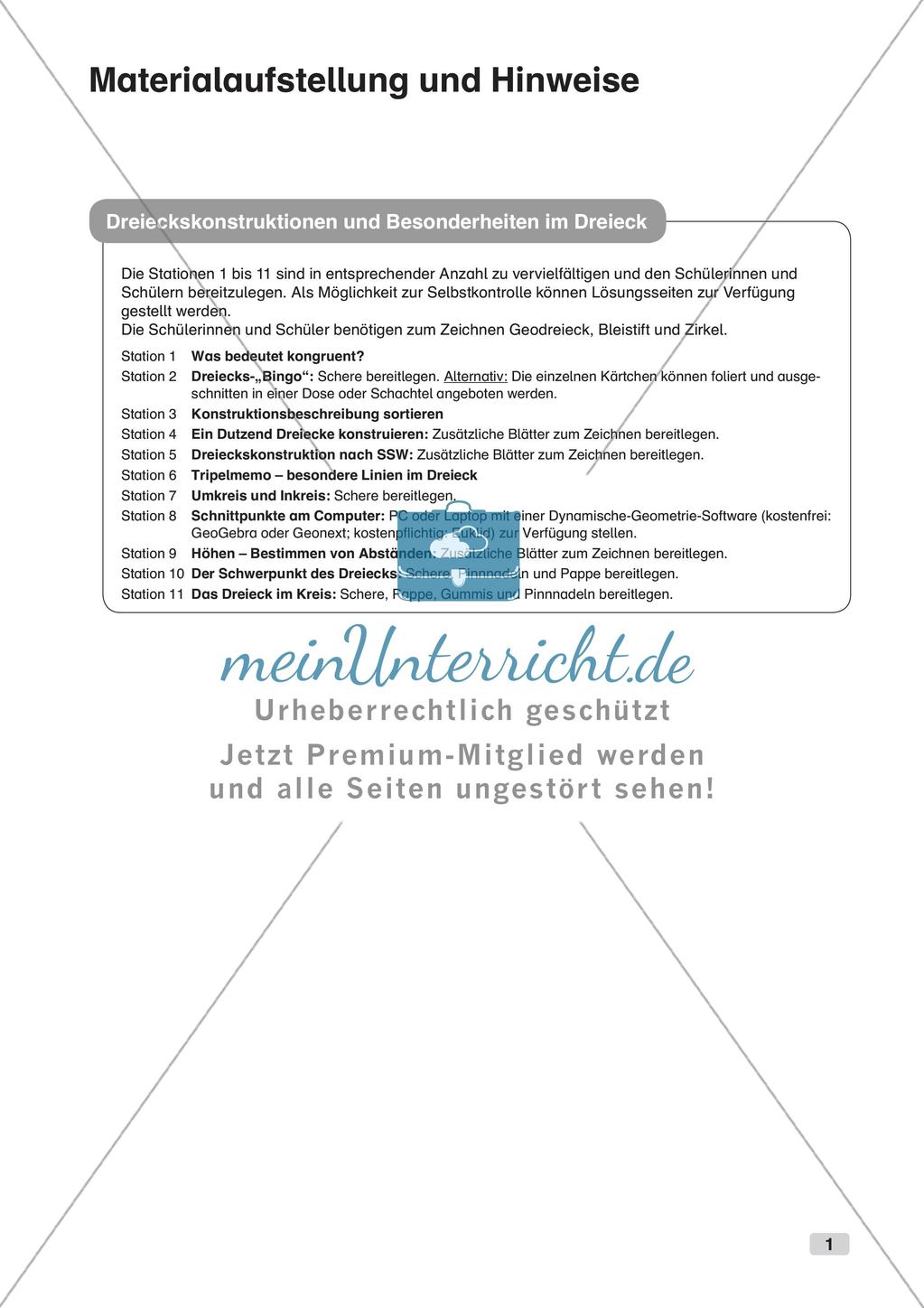 Geometrie an Stationen: Dreiecke Preview 3