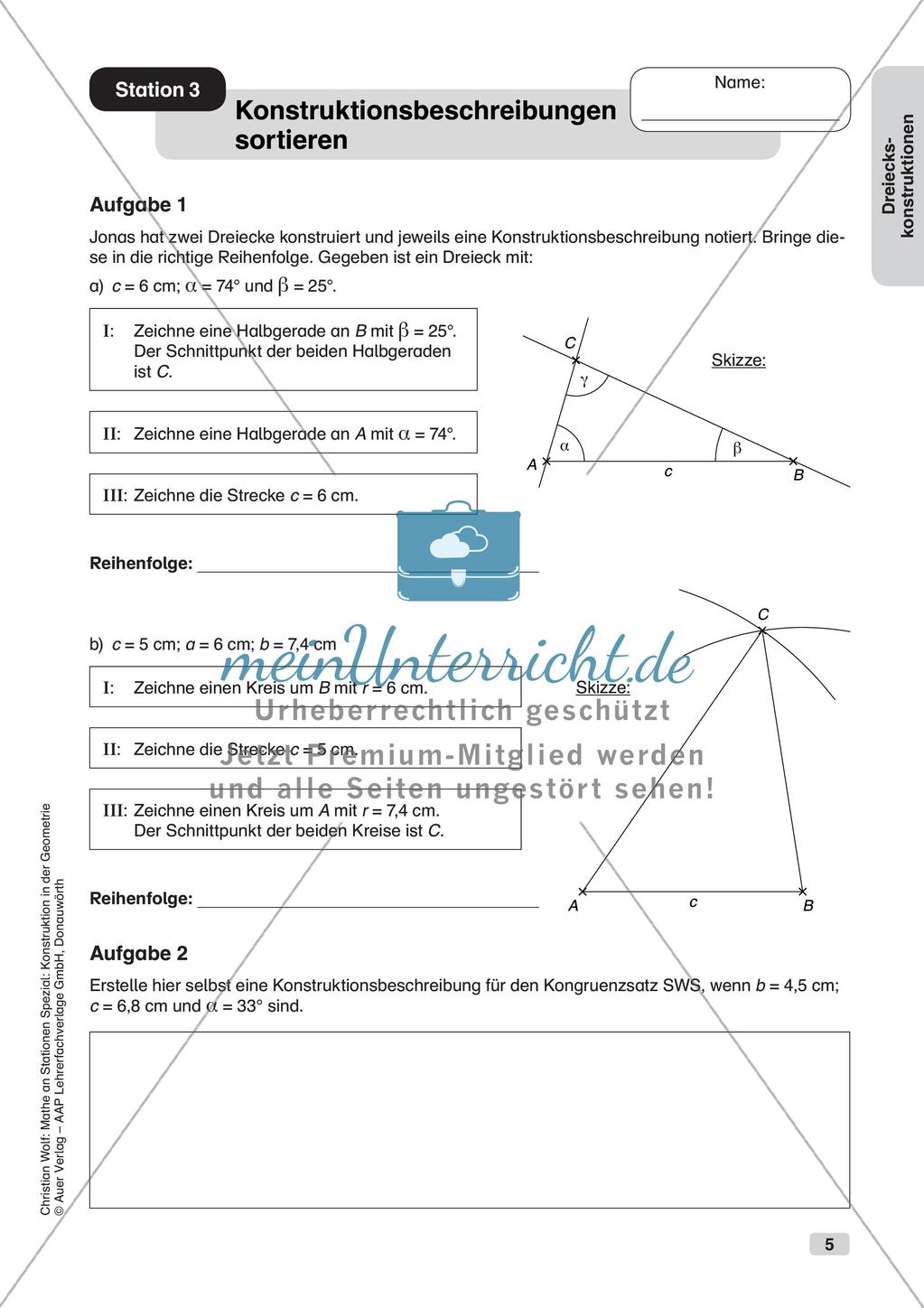 Geometrie an Stationen: Dreiecke Preview 7