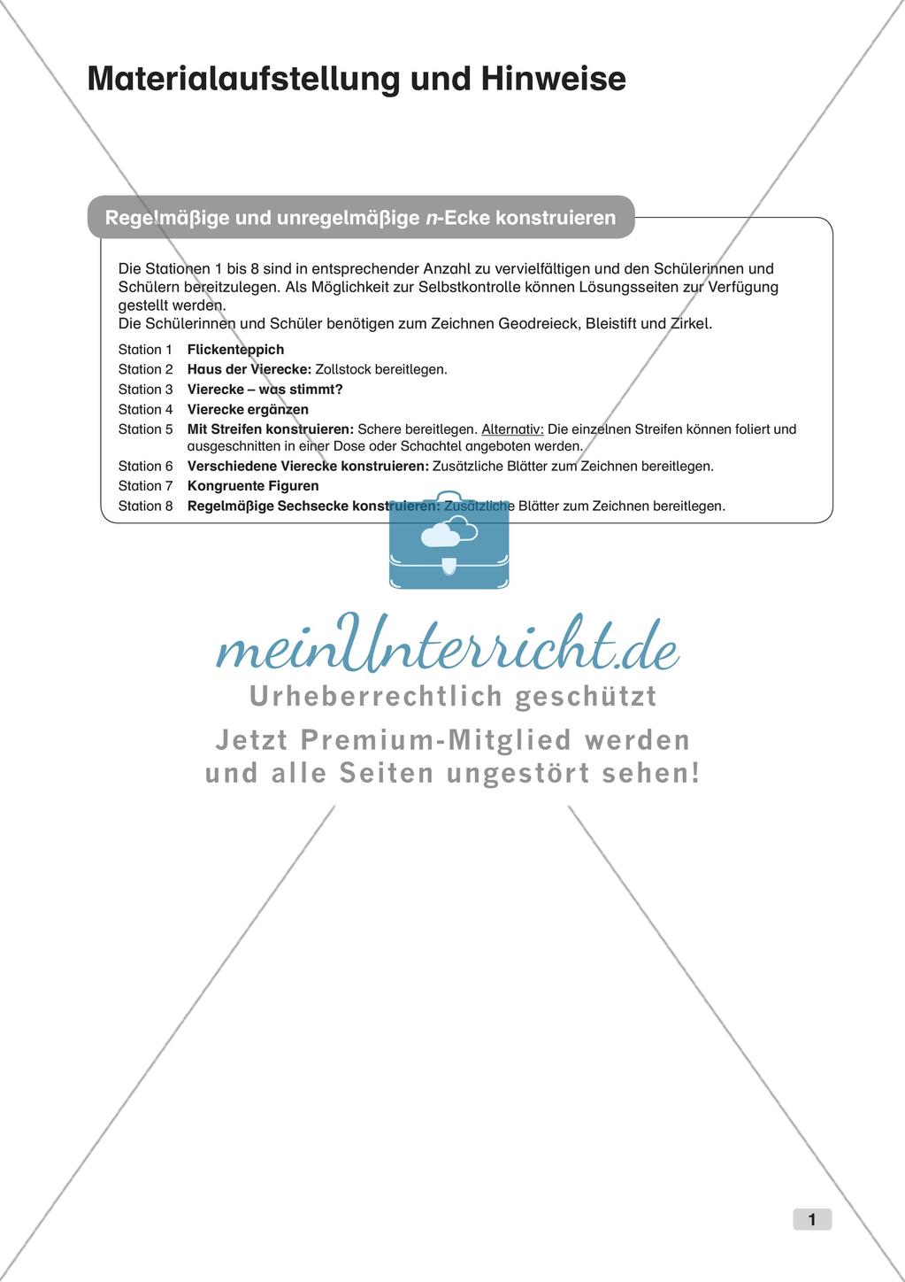 Geometrie an Stationen: n-Ecke Preview 3