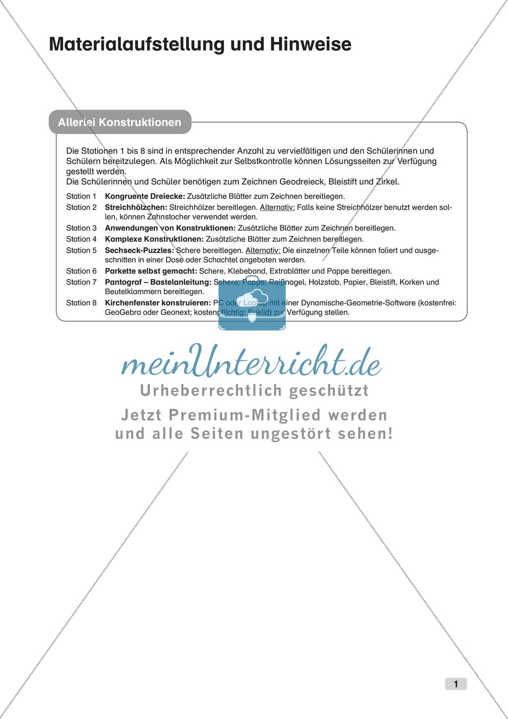 Geometrie an Stationen: Konstruktionen Preview 3