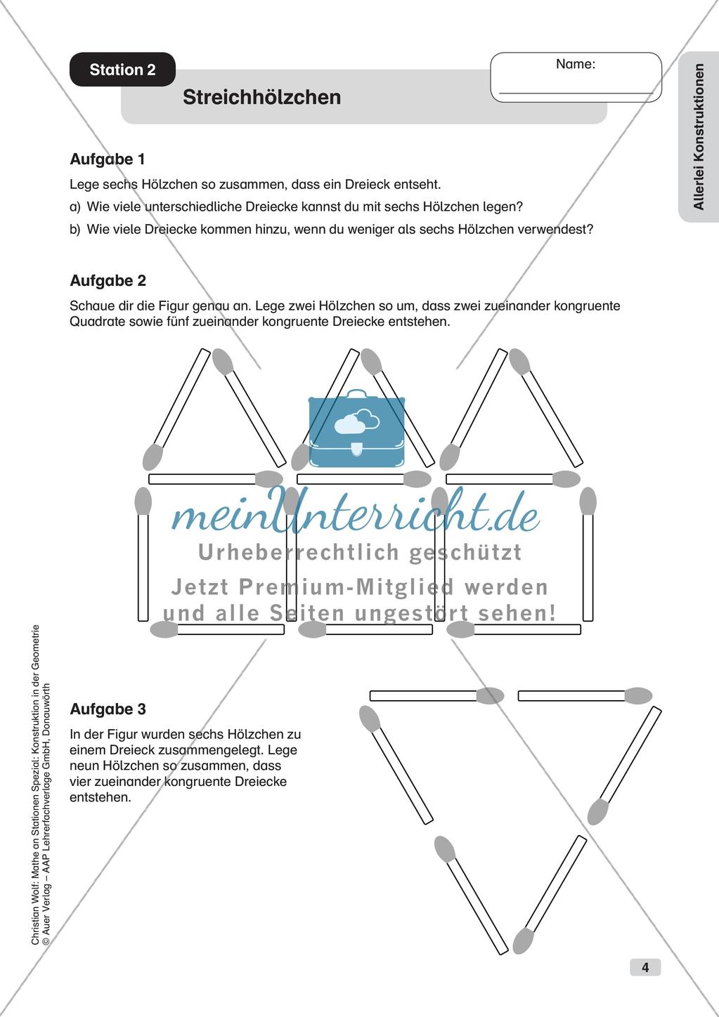 Geometrie an Stationen: Konstruktionen Preview 6
