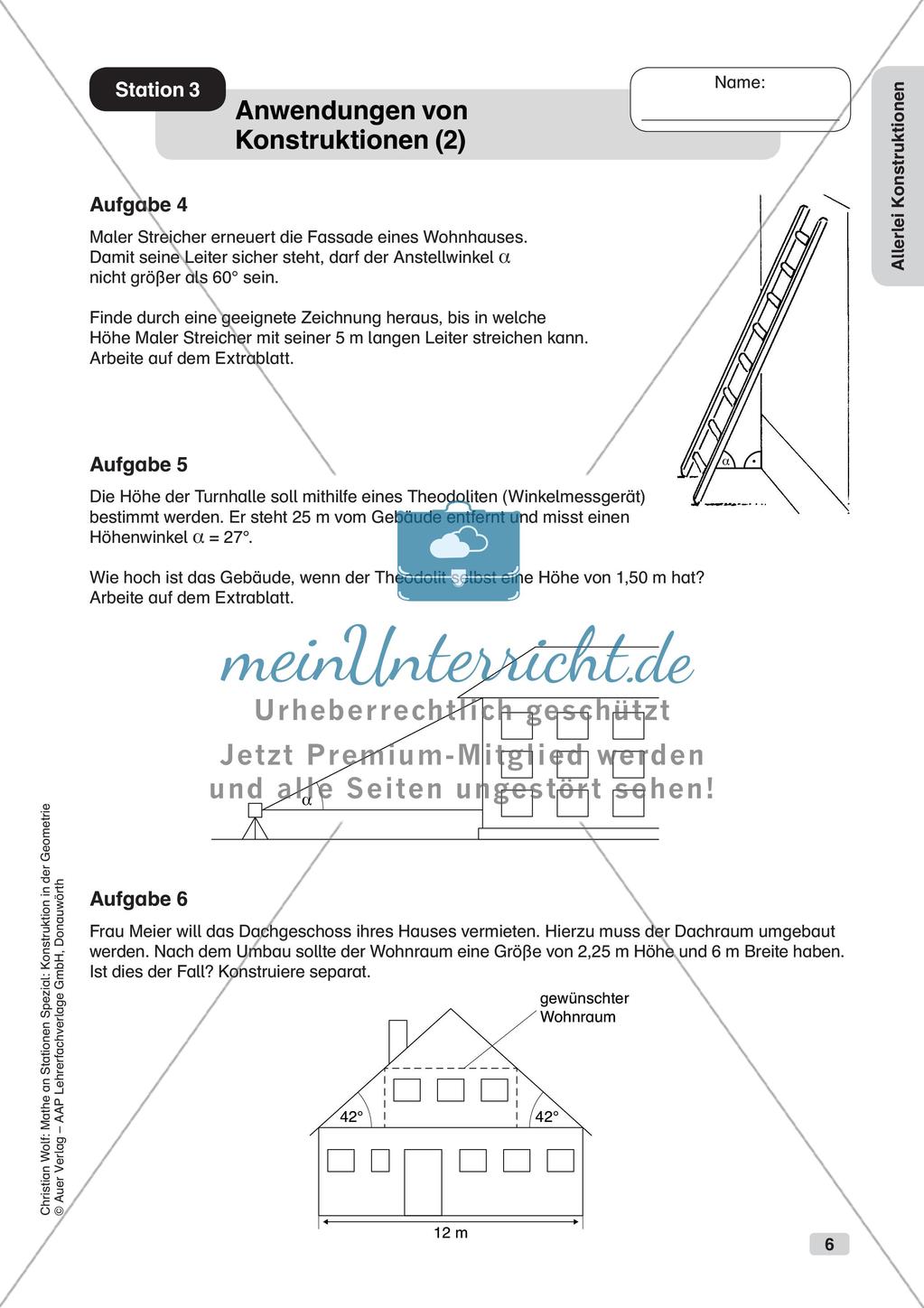 Geometrie an Stationen: Konstruktionen Preview 8
