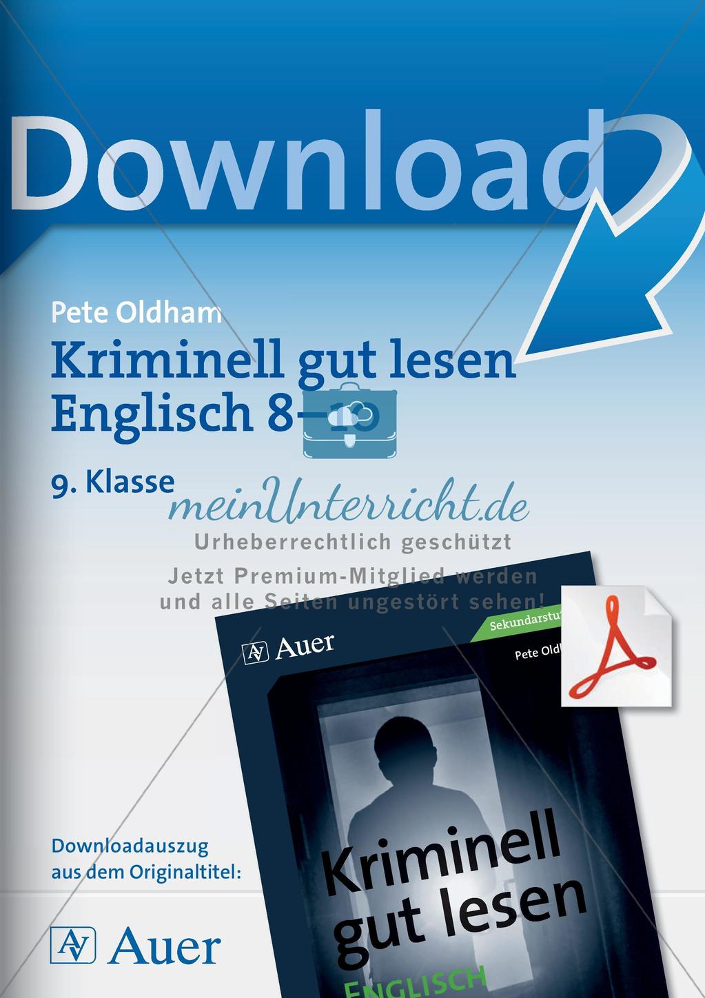 Text- und Leseübungen zu Krimis - Klasse 9 Preview 1