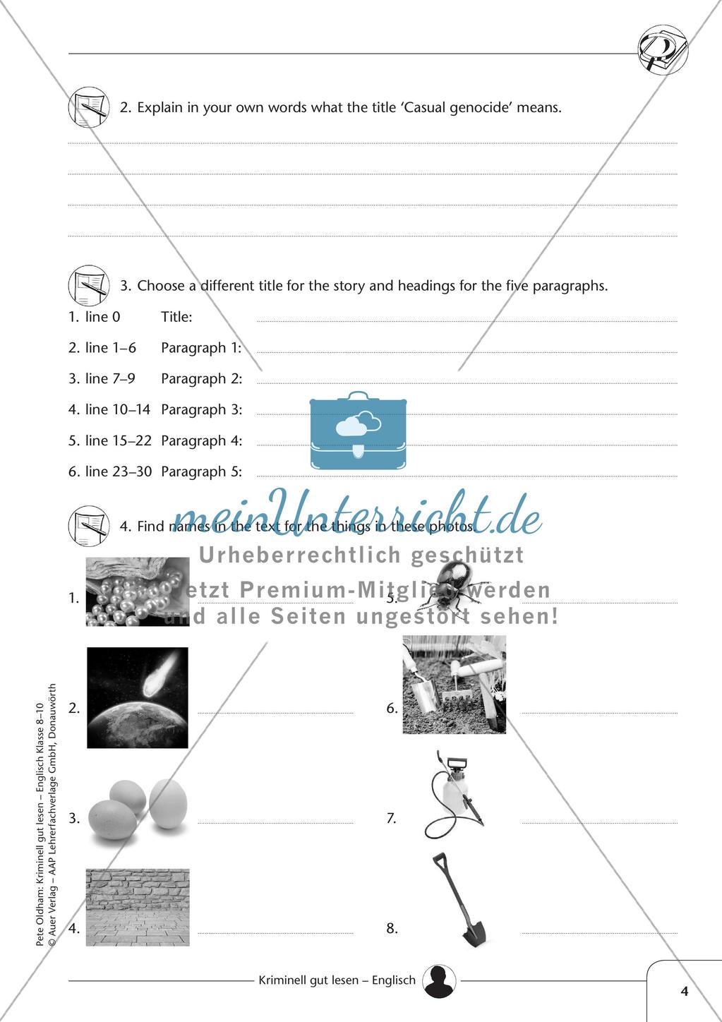 Text- und Leseübungen zu Krimis - Klasse 9 Preview 6