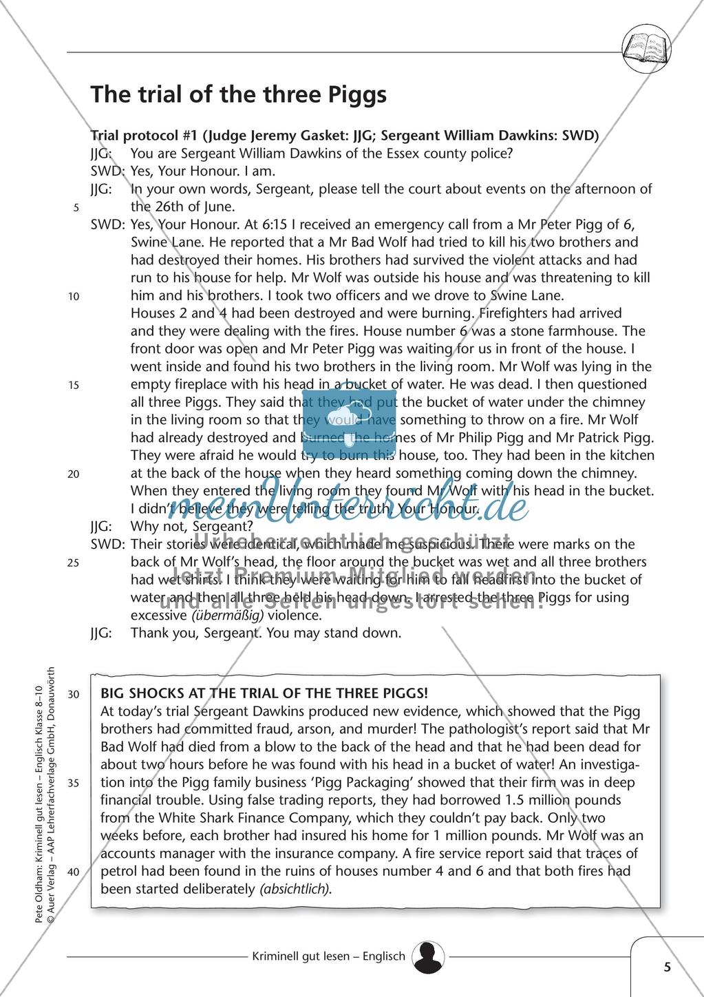 Text- und Leseübungen zu Krimis - Klasse 9 Preview 7