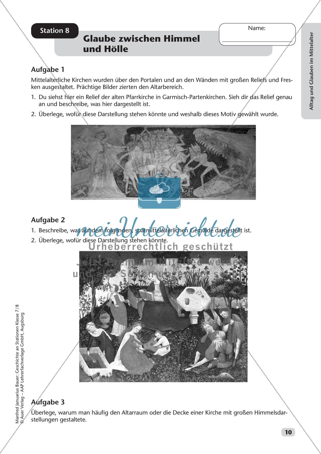 Stationenarbeit: Alltag und Glauben im Mittelalter Preview 12