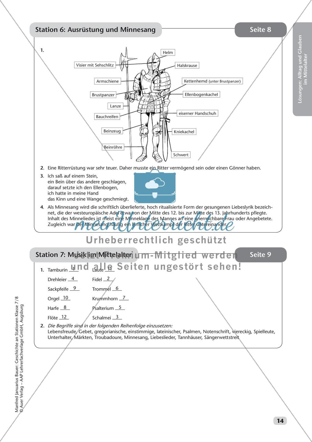 Stationenarbeit: Alltag und Glauben im Mittelalter Preview 16