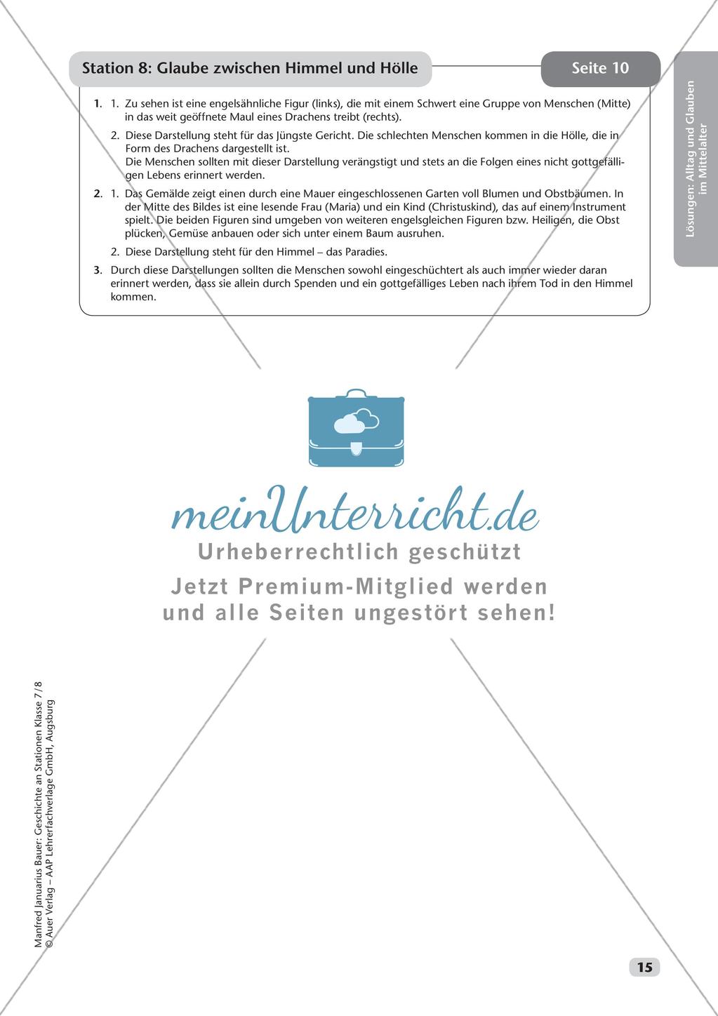 Stationenarbeit: Alltag und Glauben im Mittelalter Preview 17