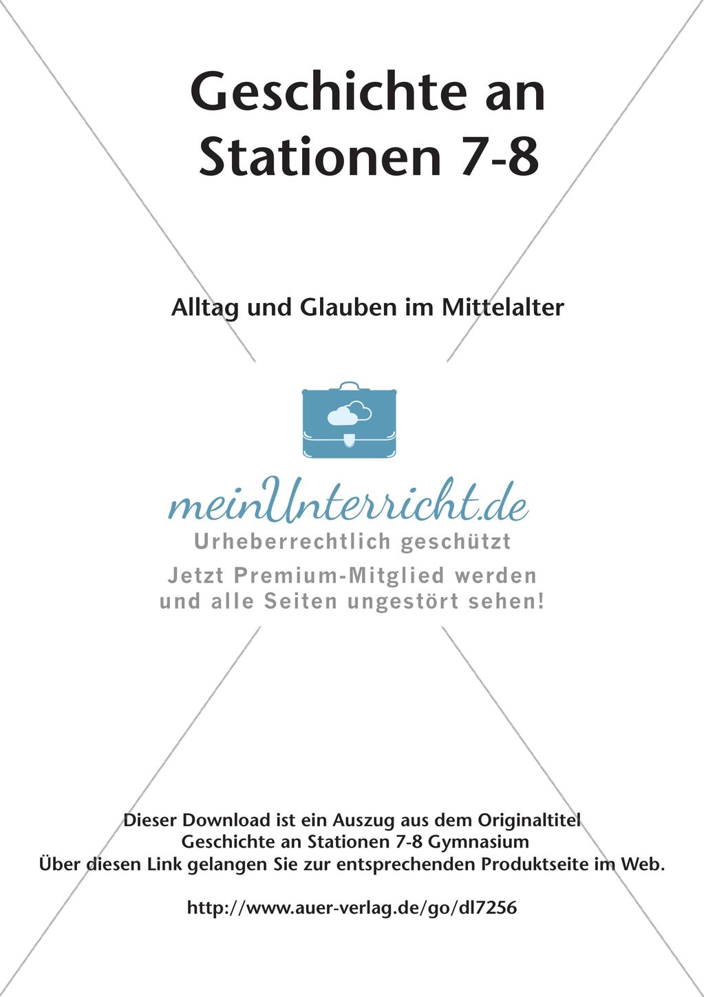 Stationenarbeit: Alltag und Glauben im Mittelalter Preview 2