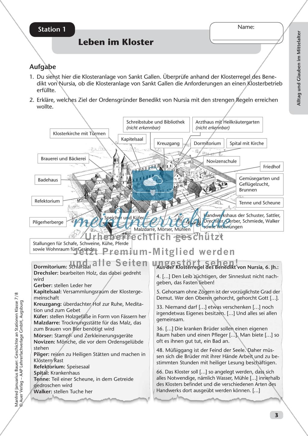 Stationenarbeit: Alltag und Glauben im Mittelalter Preview 5