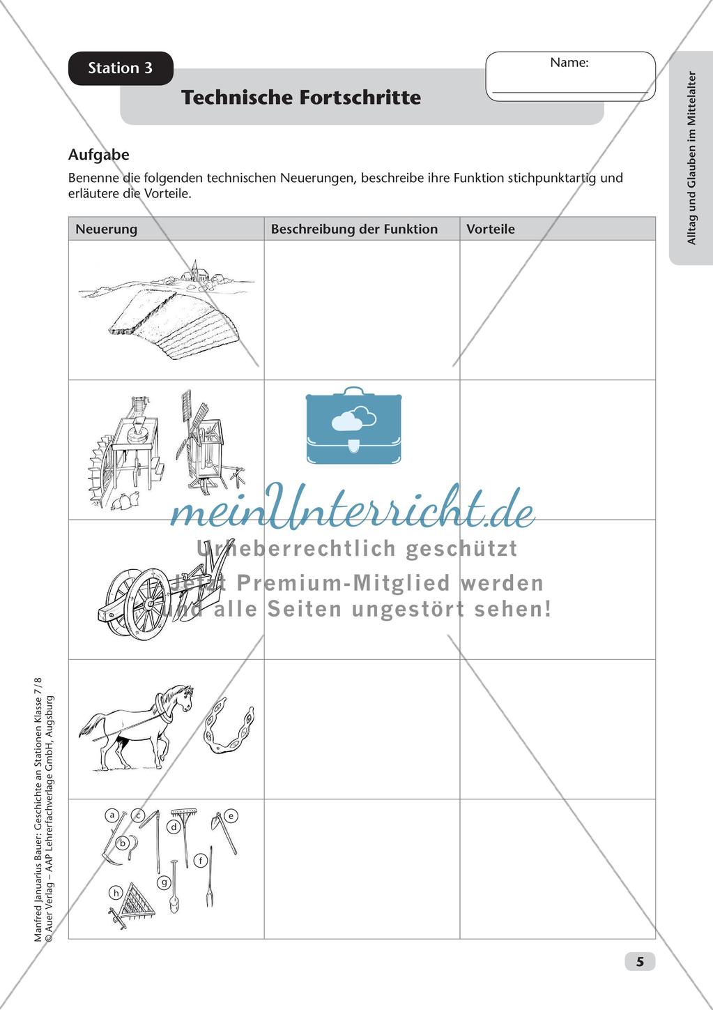 Stationenarbeit: Alltag und Glauben im Mittelalter Preview 7
