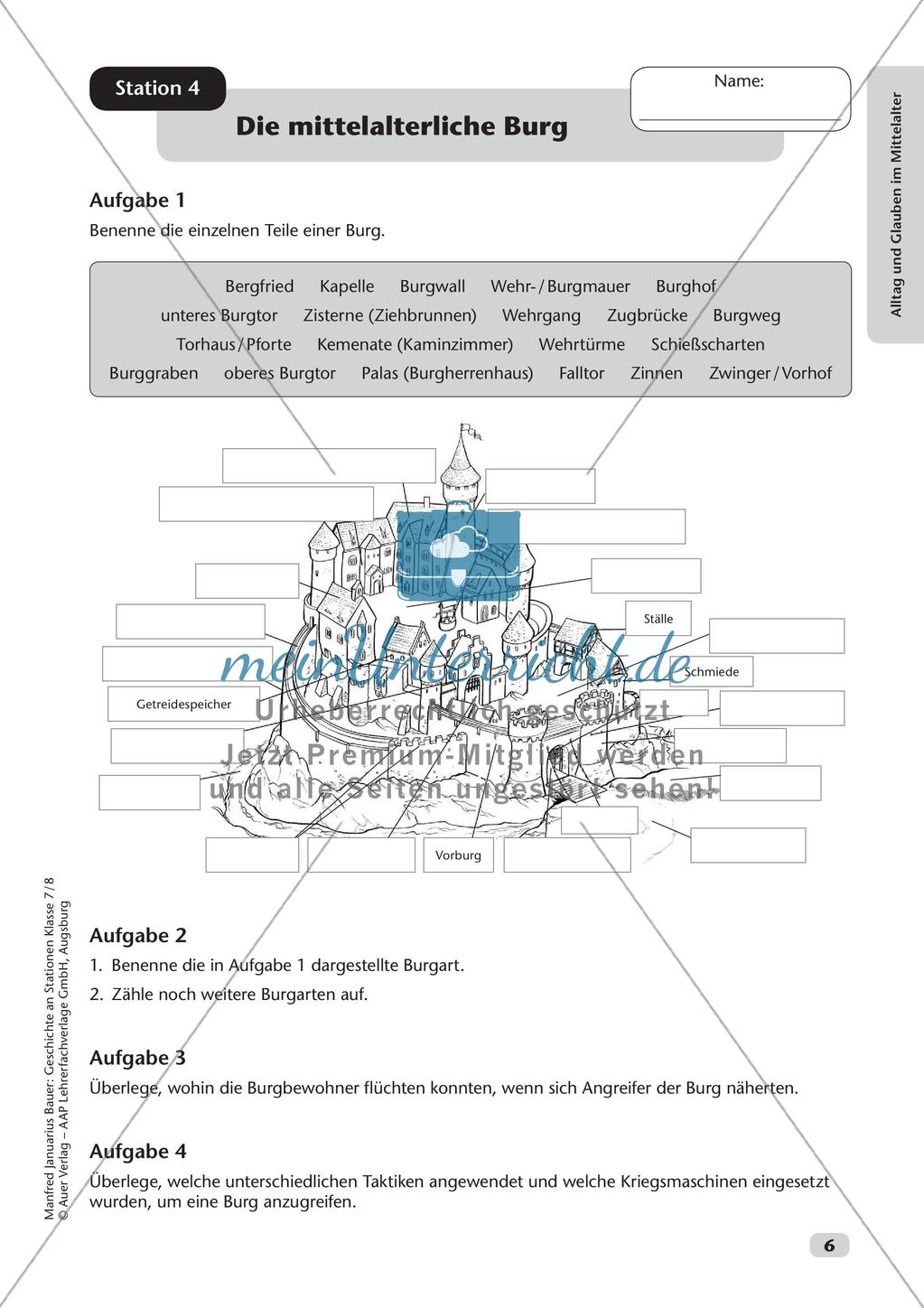 Stationenarbeit: Alltag und Glauben im Mittelalter Preview 8
