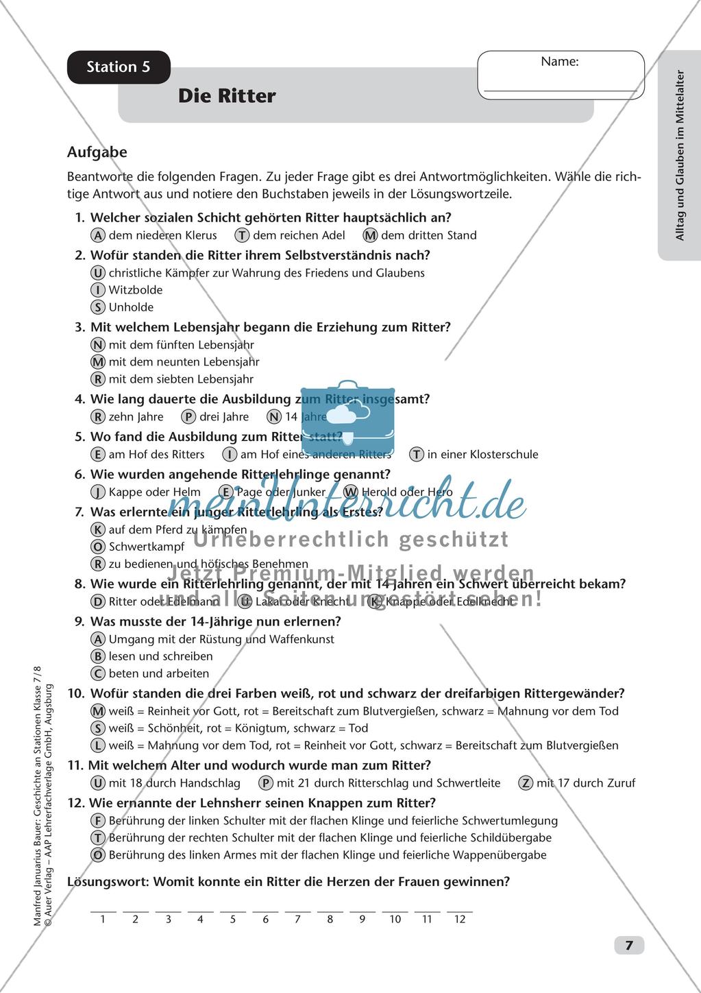 Stationenarbeit: Alltag und Glauben im Mittelalter Preview 9