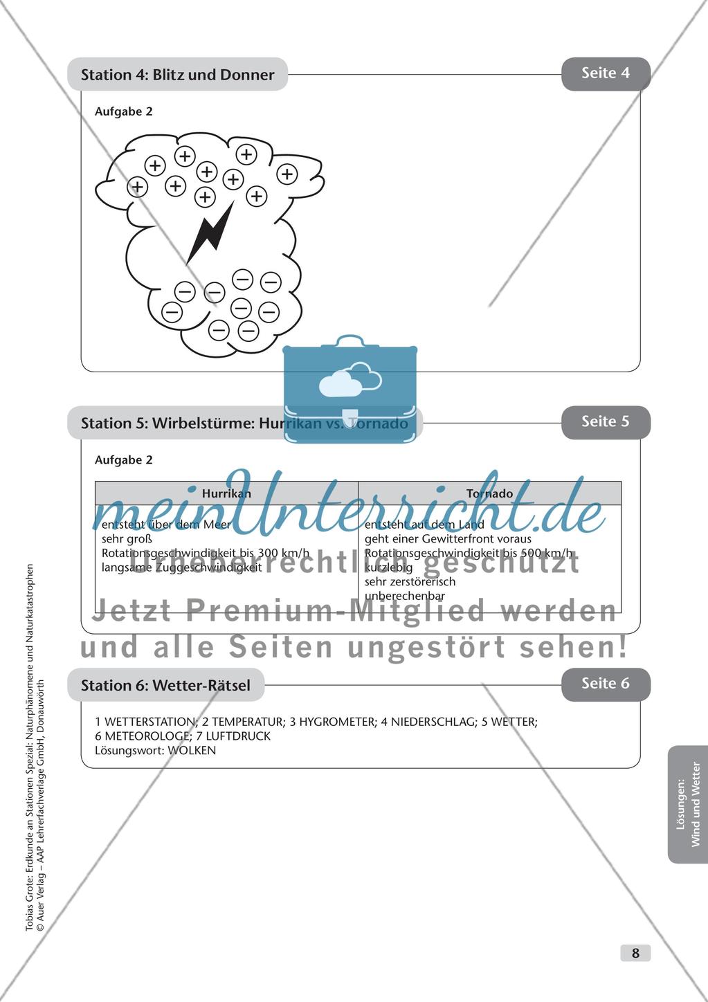 Naturphänomene und Naturkatastrophen an Stationen: Wind und Wetter Preview 10