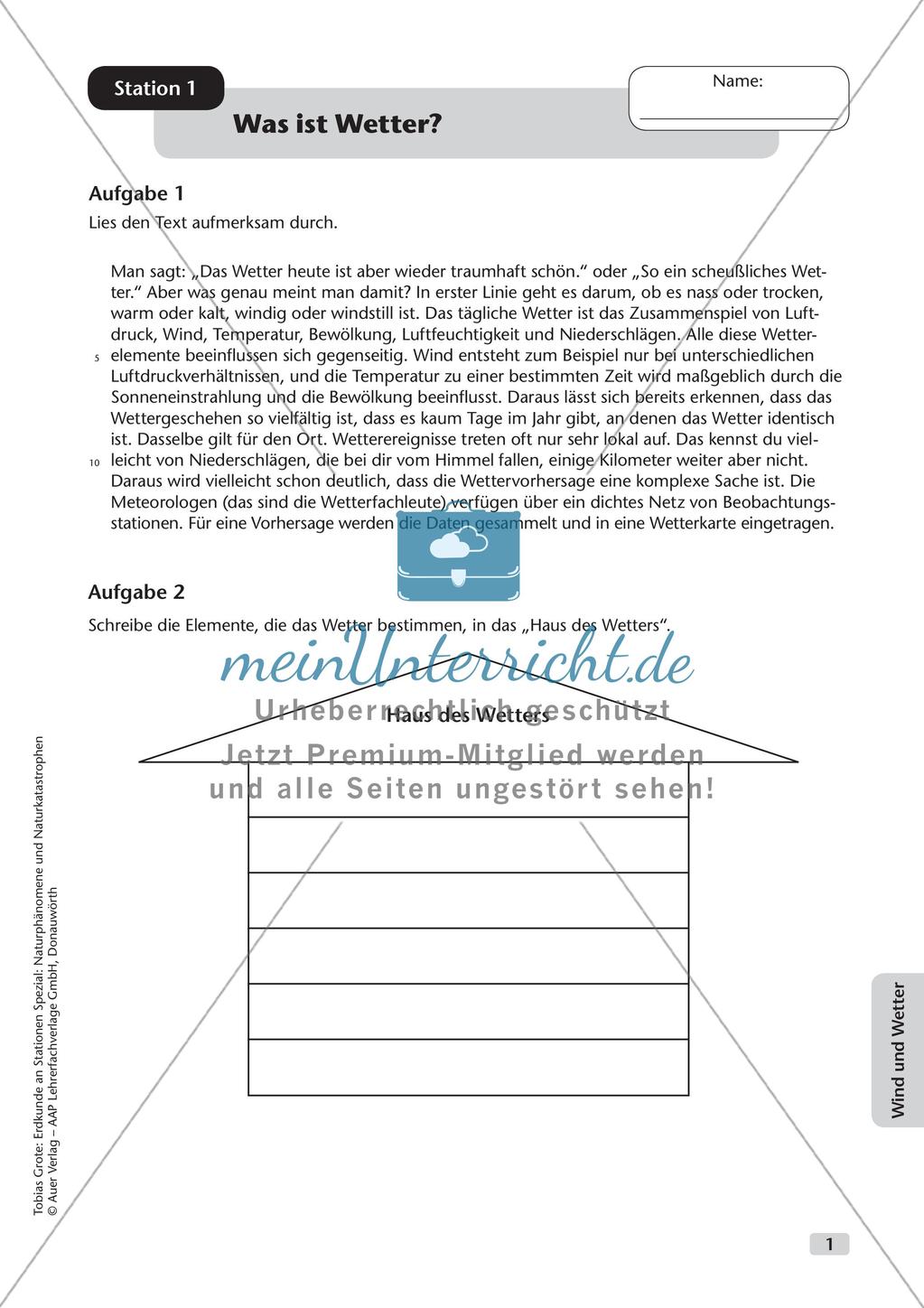 Naturphänomene und Naturkatastrophen an Stationen: Wind und Wetter Preview 3