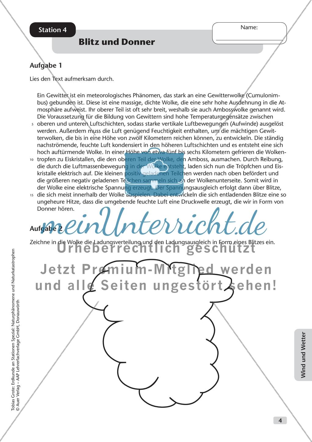 Naturphänomene und Naturkatastrophen an Stationen: Wind und Wetter Preview 6
