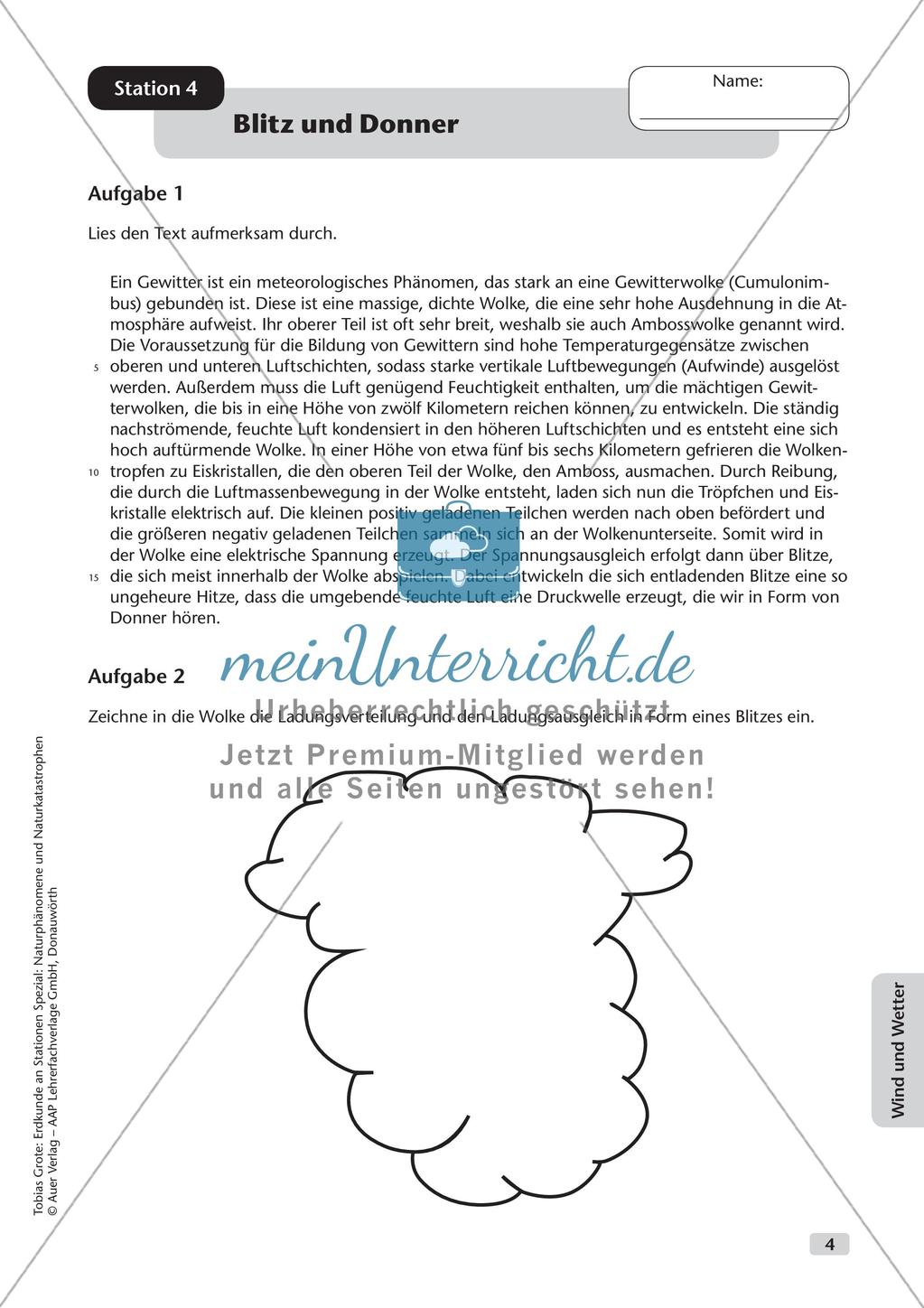 Naturphänomene und Naturkatastrophen an Stationen: Wind und Wetter Preview 6