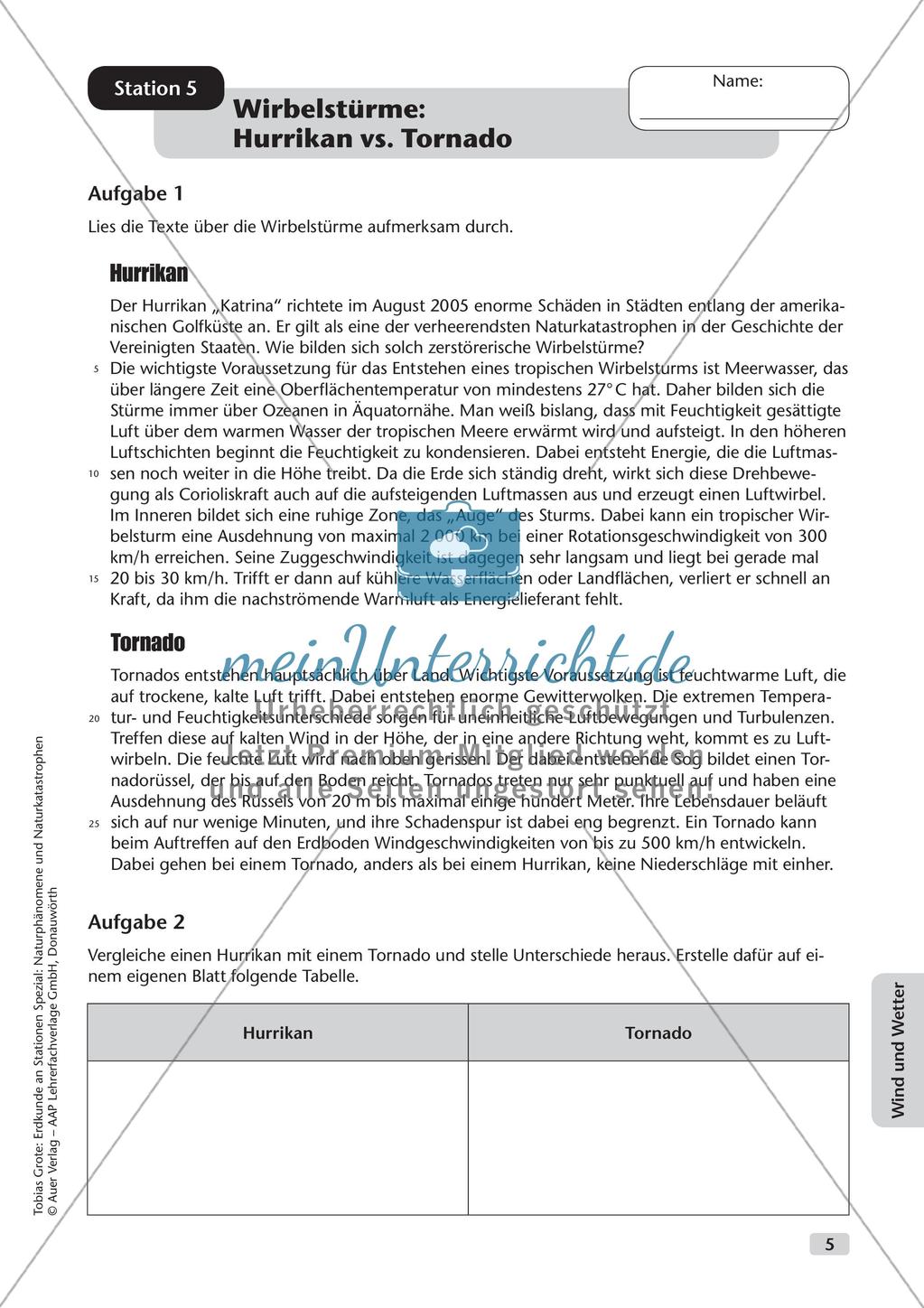 Naturphänomene und Naturkatastrophen an Stationen: Wind und Wetter Preview 7