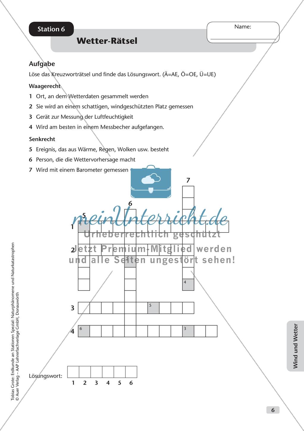 Naturphänomene und Naturkatastrophen an Stationen: Wind und Wetter Preview 8