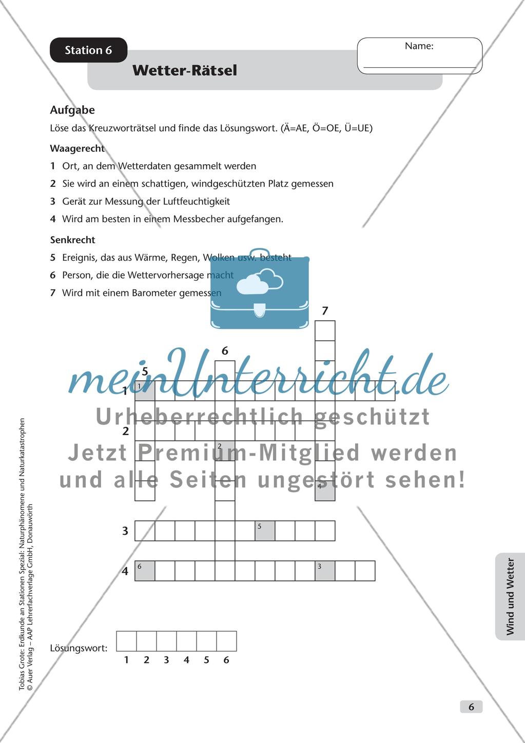 Naturphänomene und Naturkatastrophen an Stationen: Wind und Wetter Preview 8