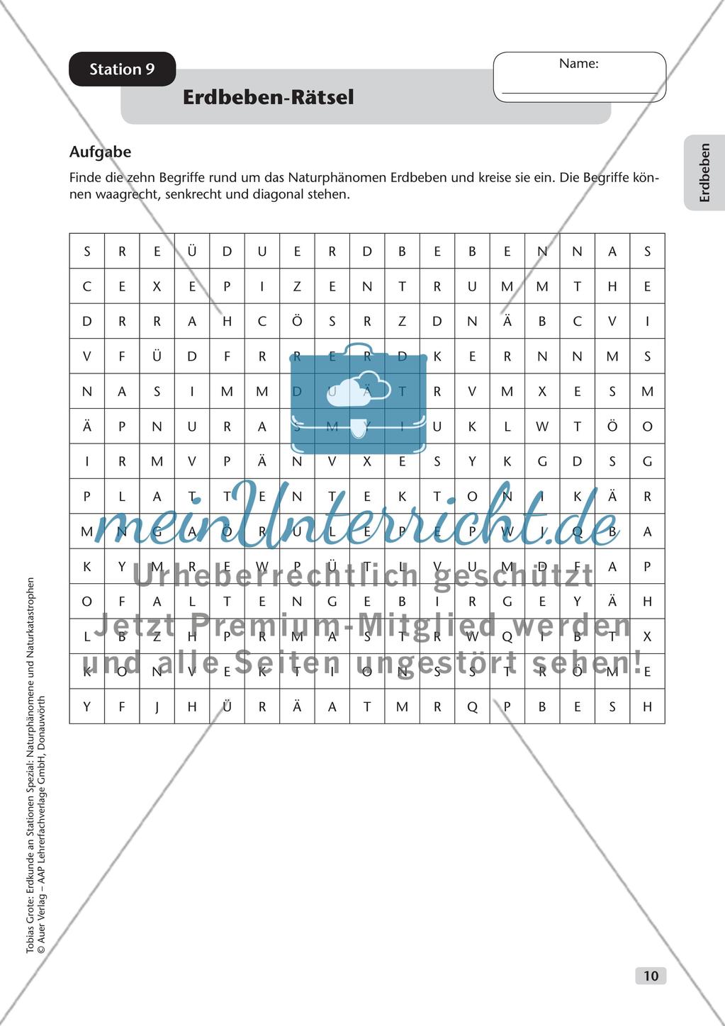 Naturphänomene und Naturkatastrophen an Stationen: Erdbeben Preview 12