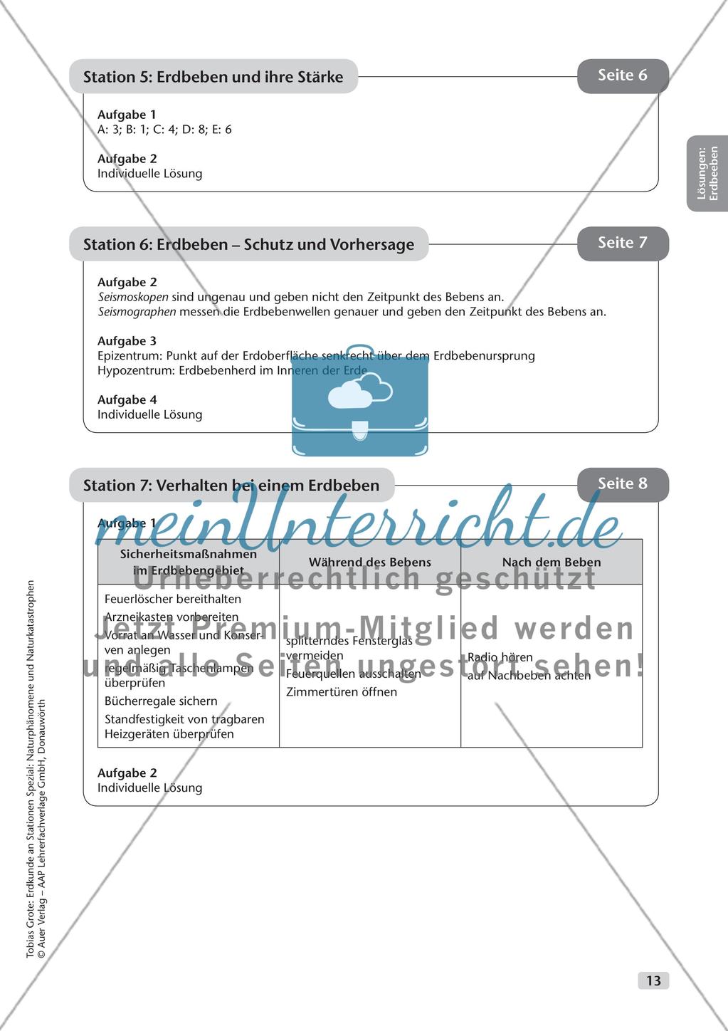 Naturphänomene und Naturkatastrophen an Stationen: Erdbeben Preview 15