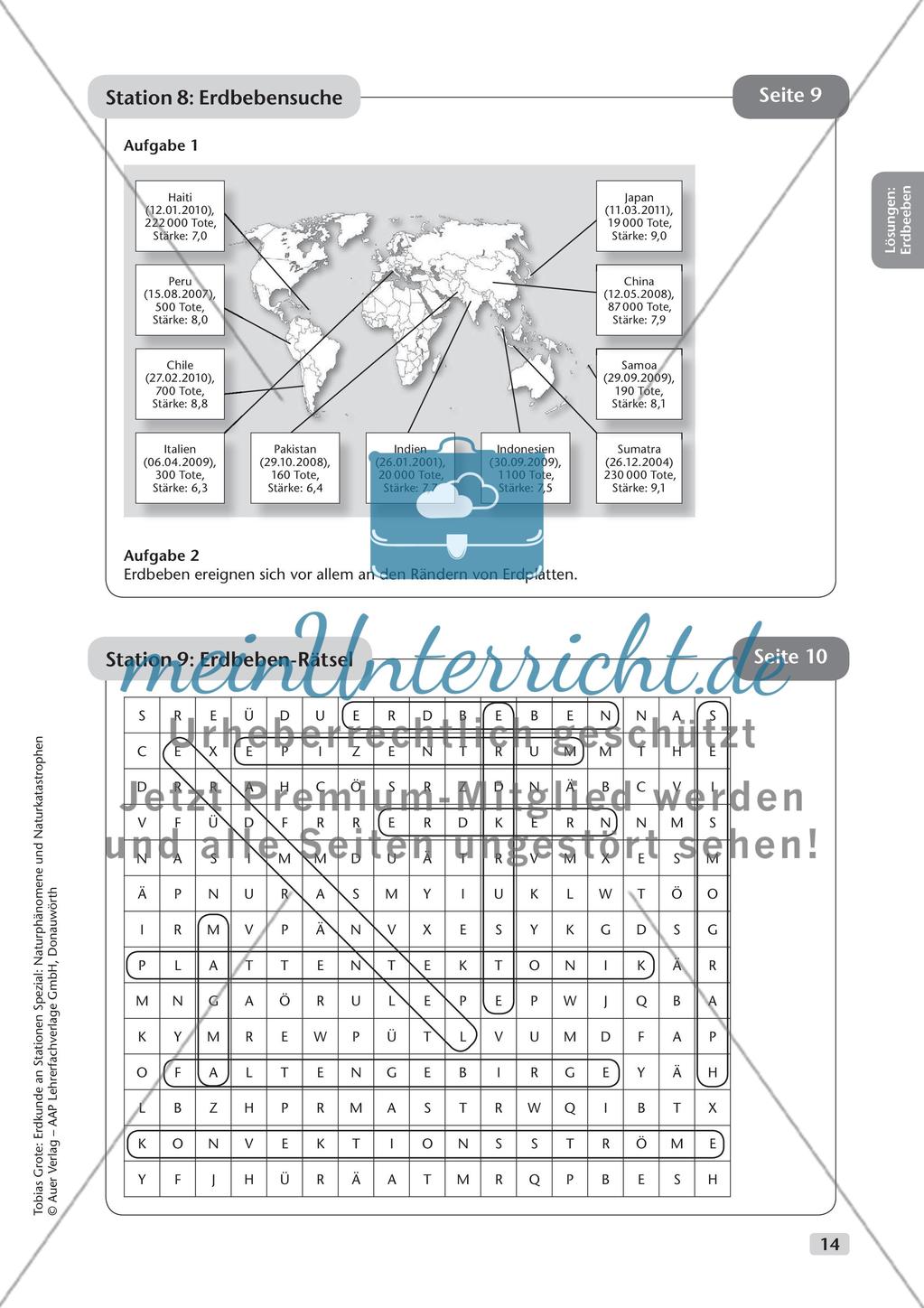 Naturphänomene und Naturkatastrophen an Stationen: Erdbeben Preview 16