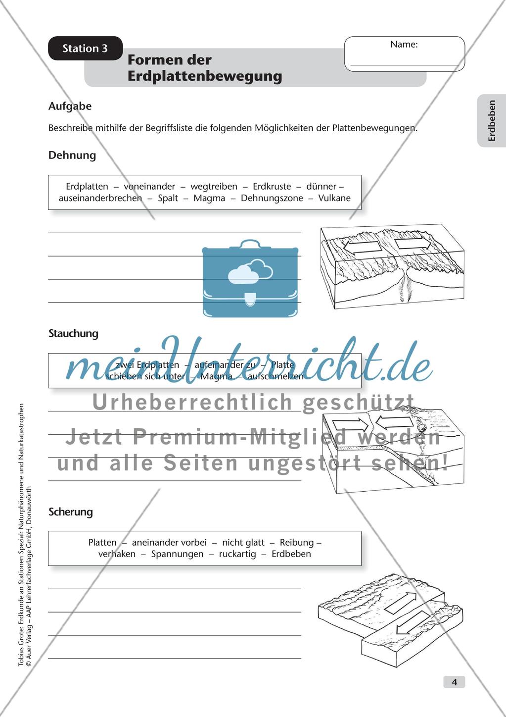 Naturphänomene und Naturkatastrophen an Stationen: Erdbeben Preview 6