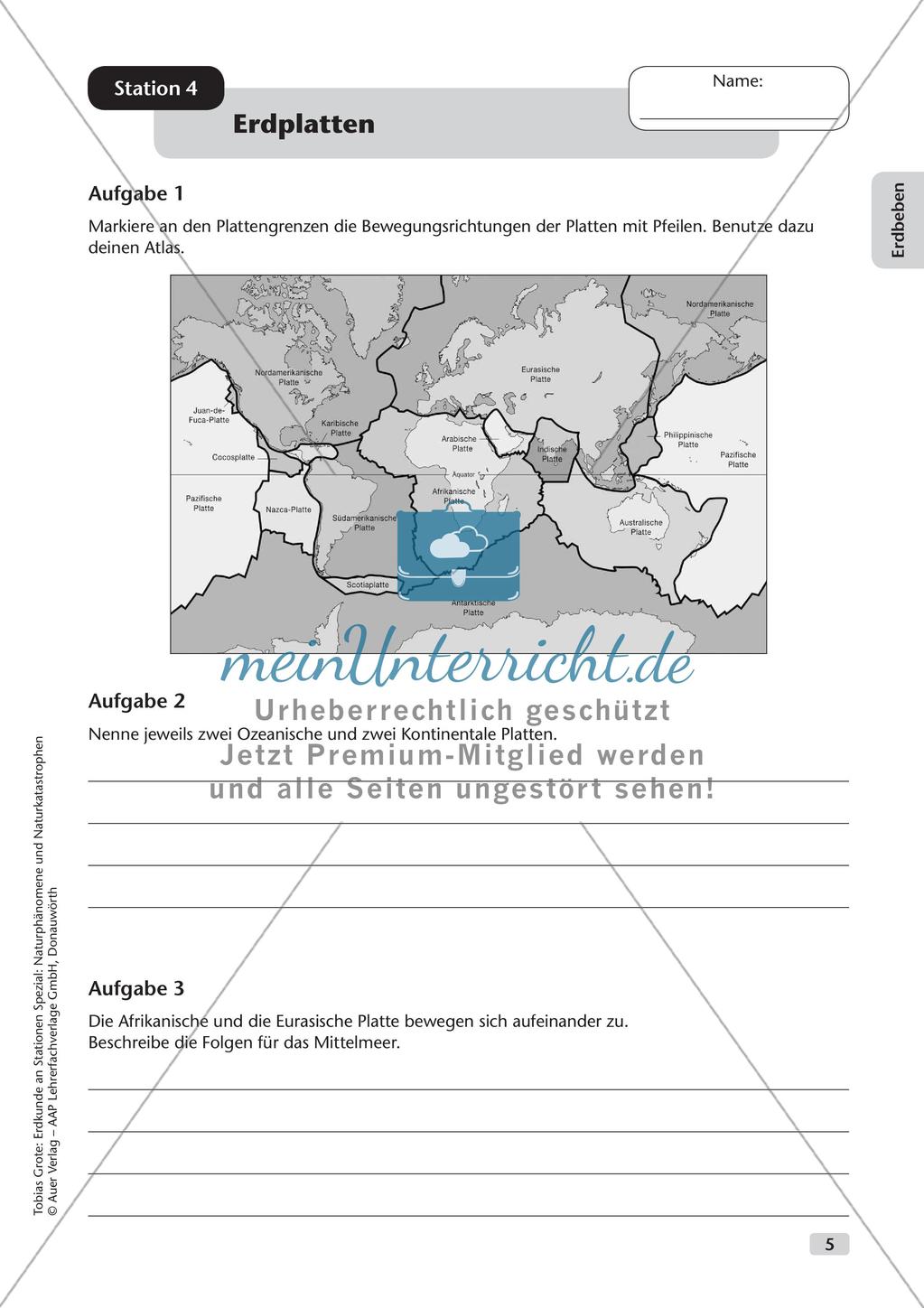 Naturphänomene und Naturkatastrophen an Stationen: Erdbeben Preview 7