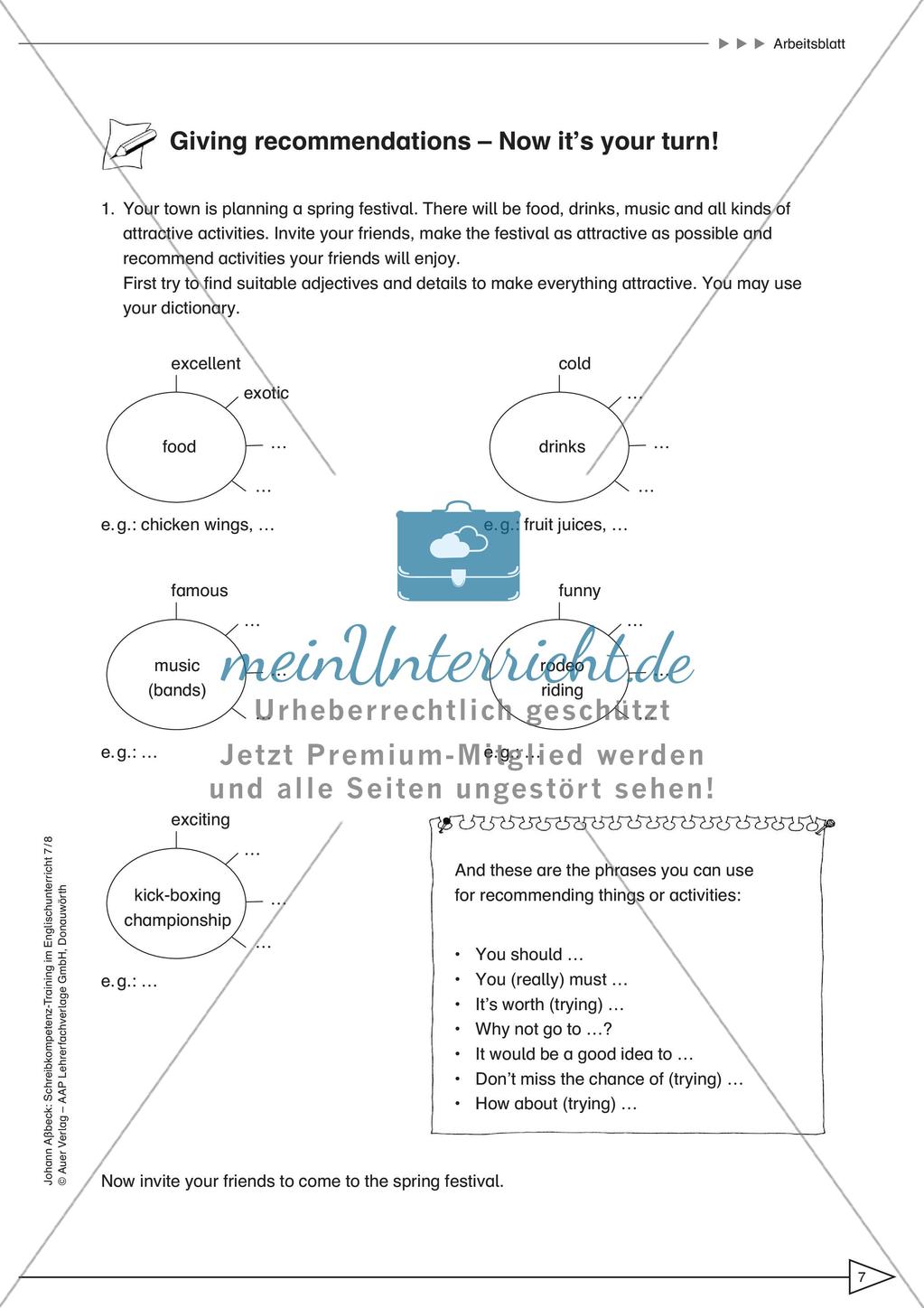 Schreibkompetenz-Training: Writing recommendations Preview 9