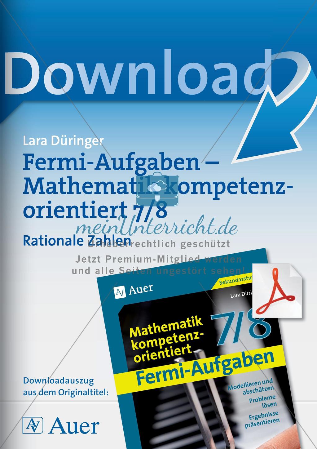 Fermi-Aufgaben - Rationale Zahlen Preview 1