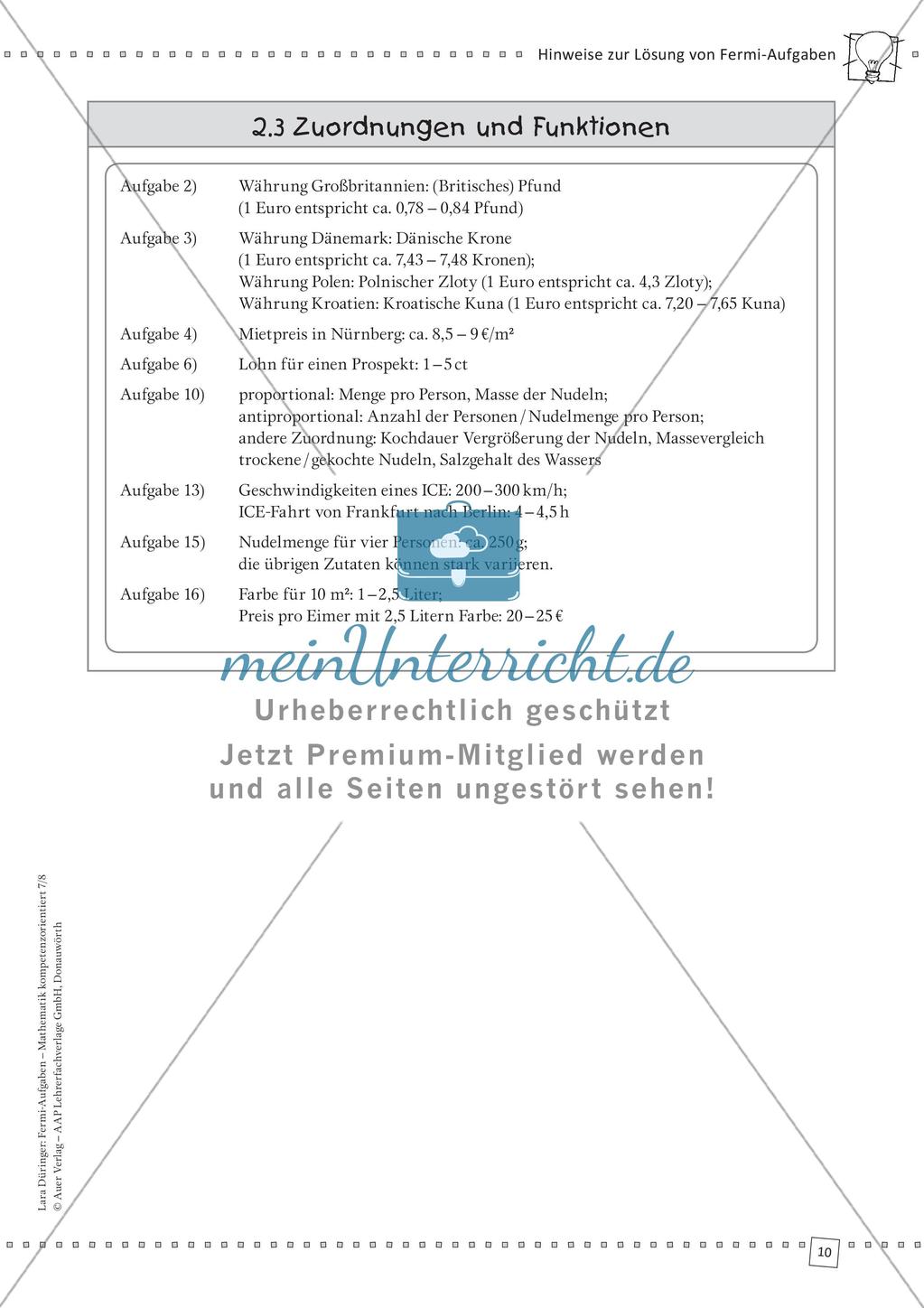 Fermi-Aufgaben - Zuordnungen und Funktionen Preview 12