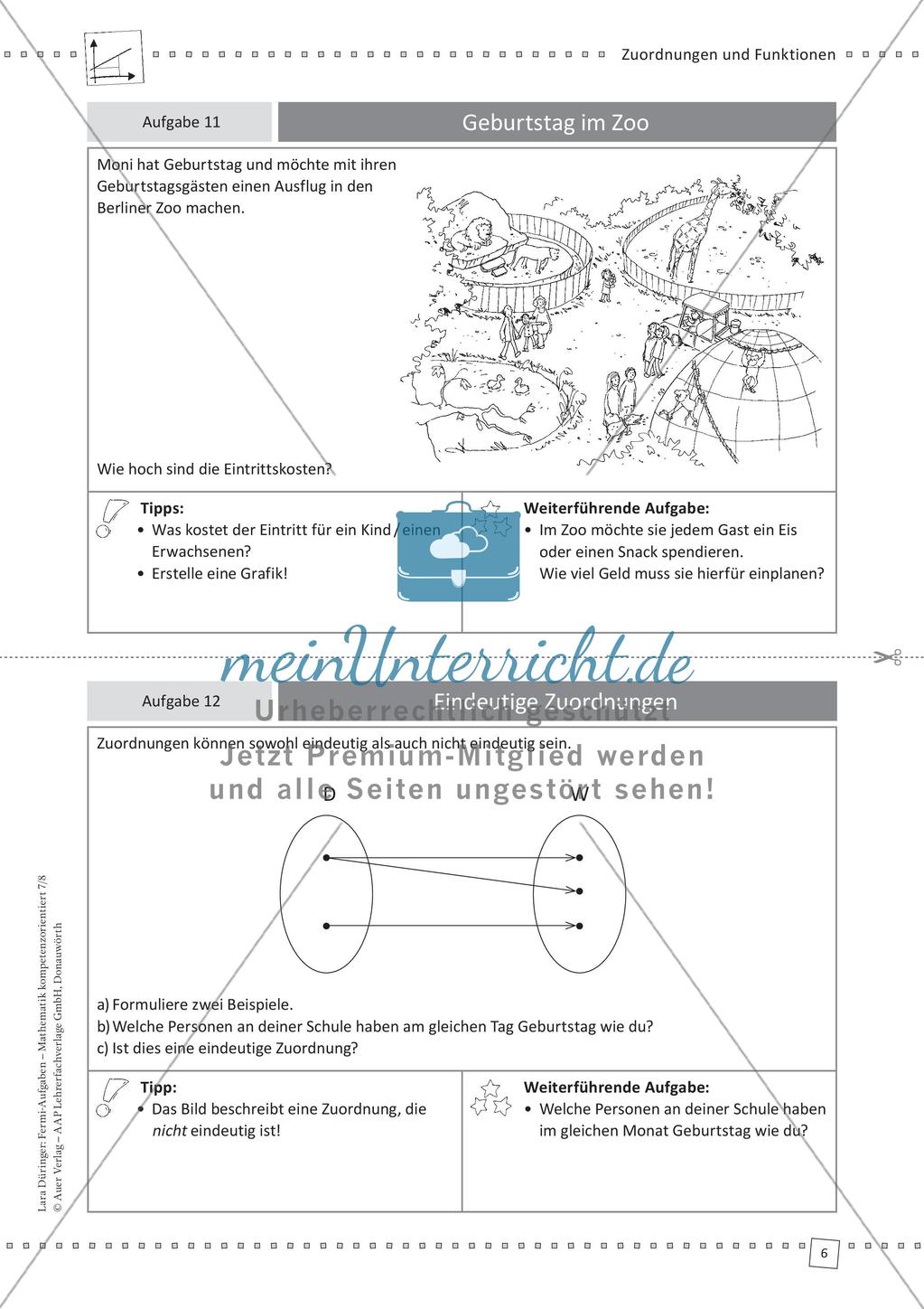 Fermi-Aufgaben - Zuordnungen und Funktionen Preview 8