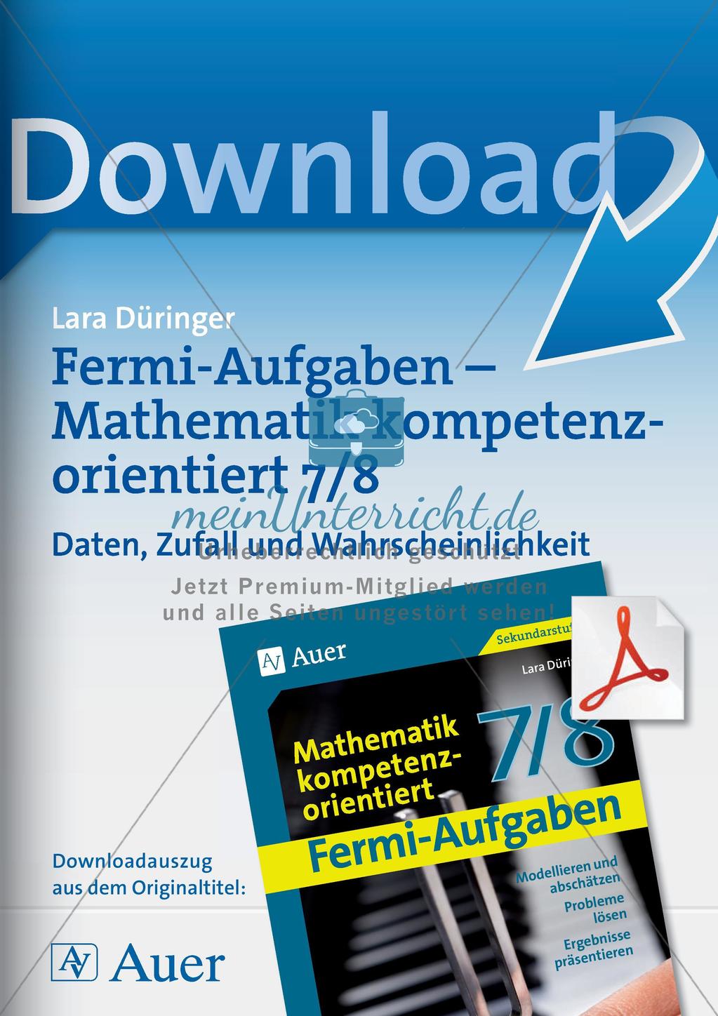 Fermi-Aufgaben - Daten, Zufall und Wahrscheinlichkeit Preview 1