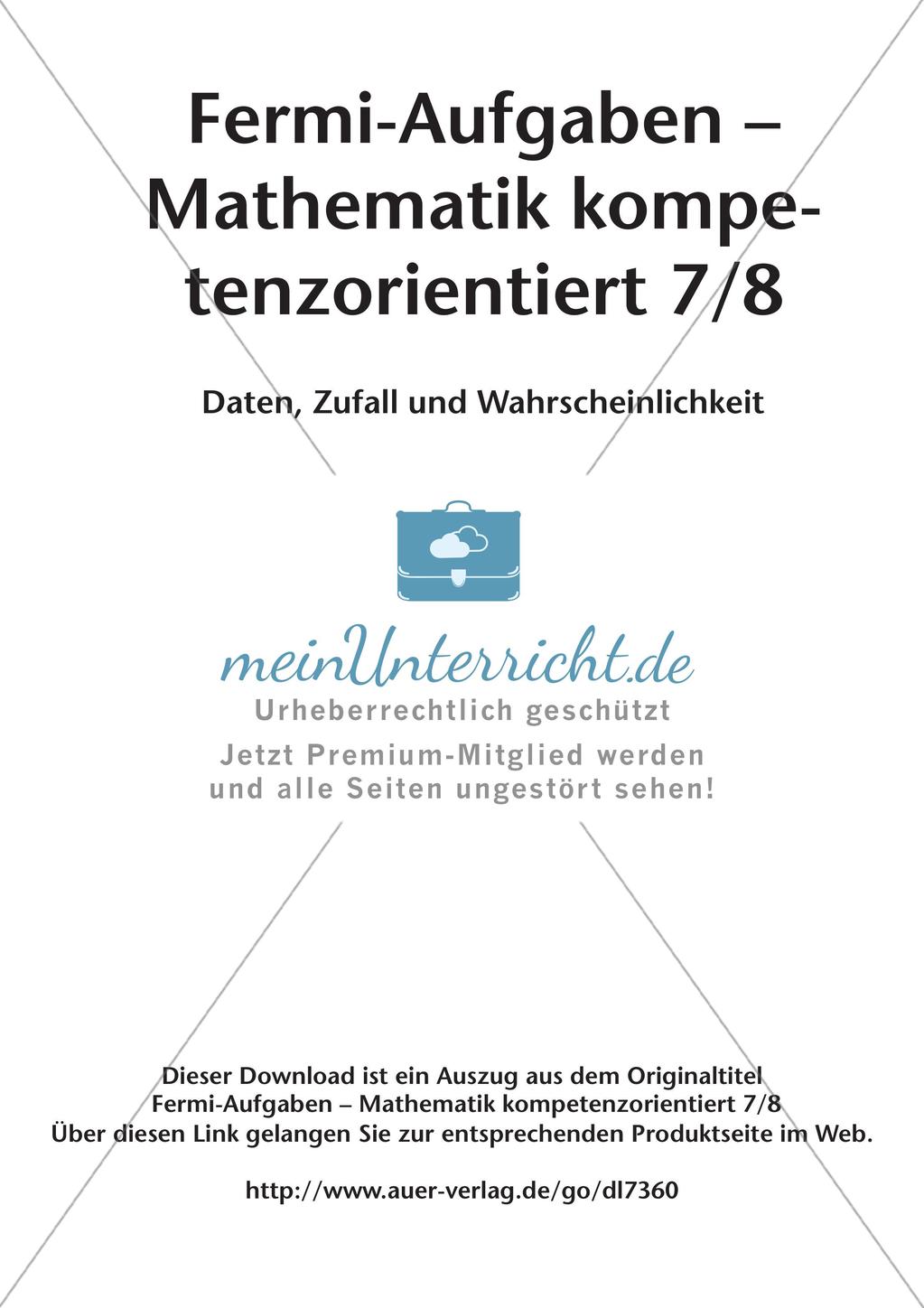 Fermi-Aufgaben - Daten, Zufall und Wahrscheinlichkeit Preview 2