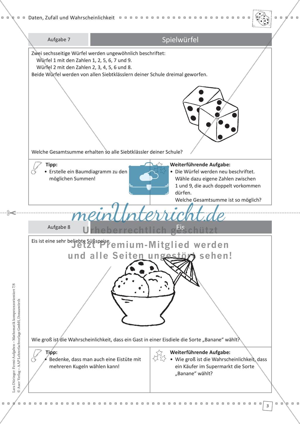 Fermi-Aufgaben - Daten, Zufall und Wahrscheinlichkeit Preview 5