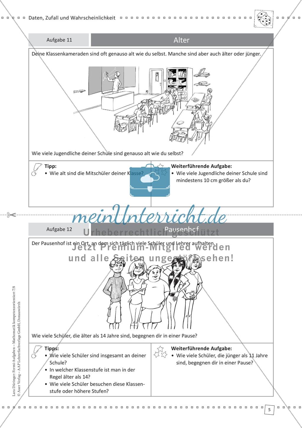 Fermi-Aufgaben - Daten, Zufall und Wahrscheinlichkeit Preview 7