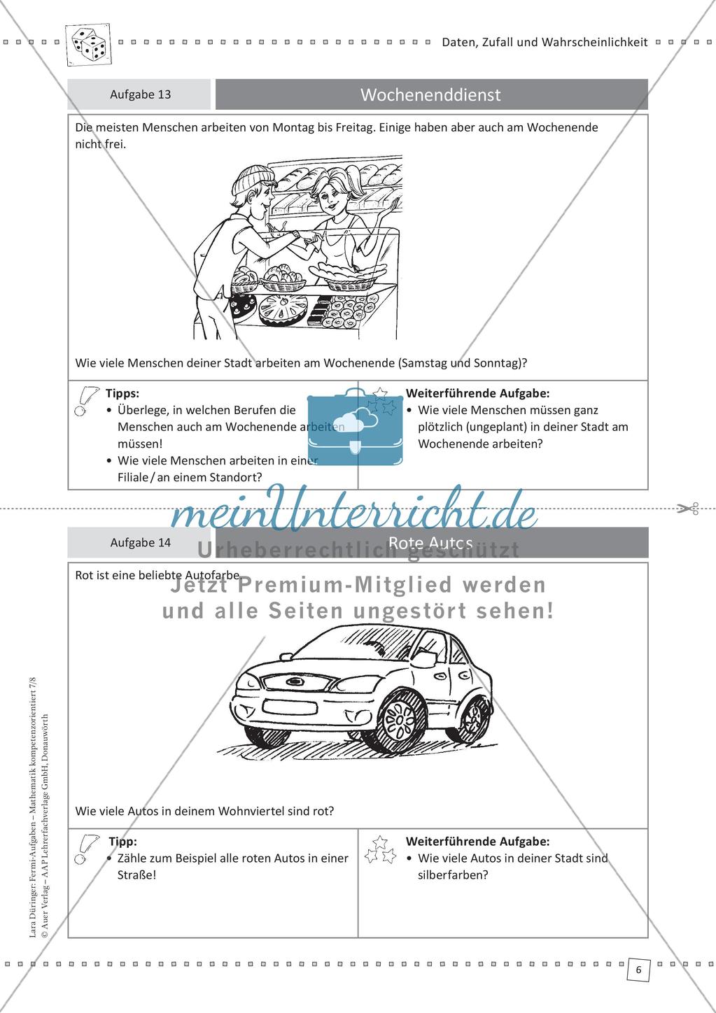 Fermi-Aufgaben - Daten, Zufall und Wahrscheinlichkeit Preview 8