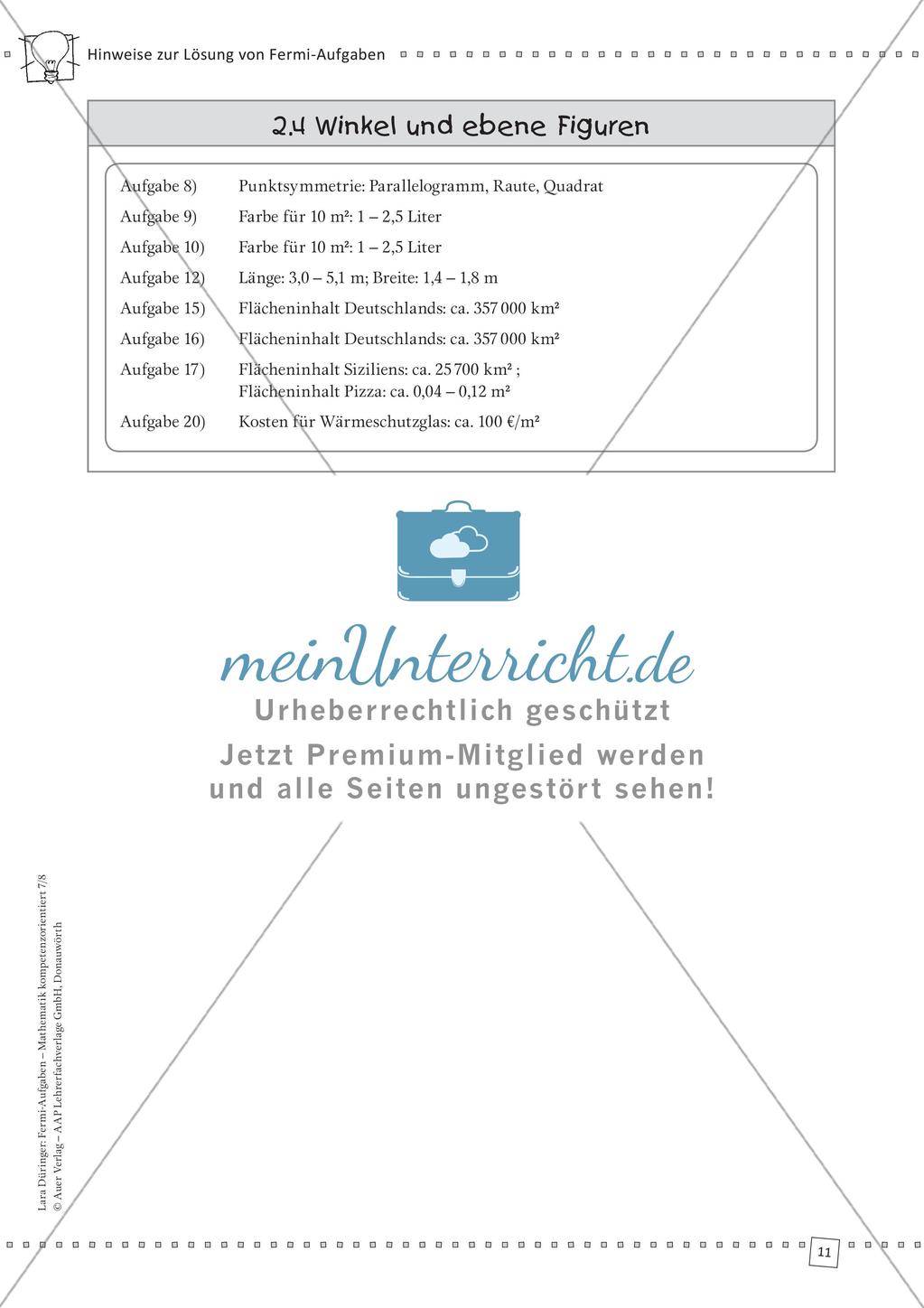 Fermi-Aufgaben - Winkel und ebene Figuren Preview 13